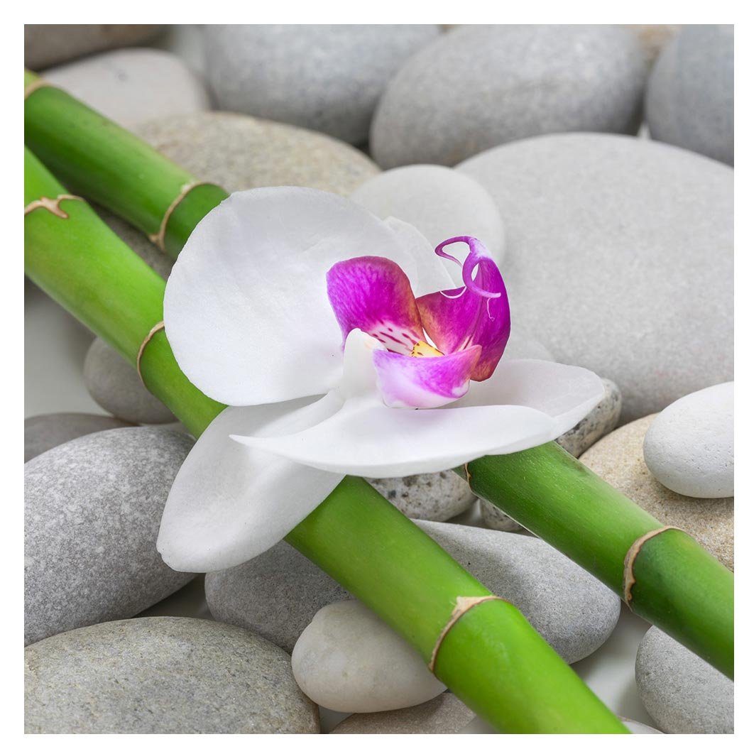 Levandeo® Wandbild, levandeo Glasbild 30x30cm Orchideen günstig online kaufen