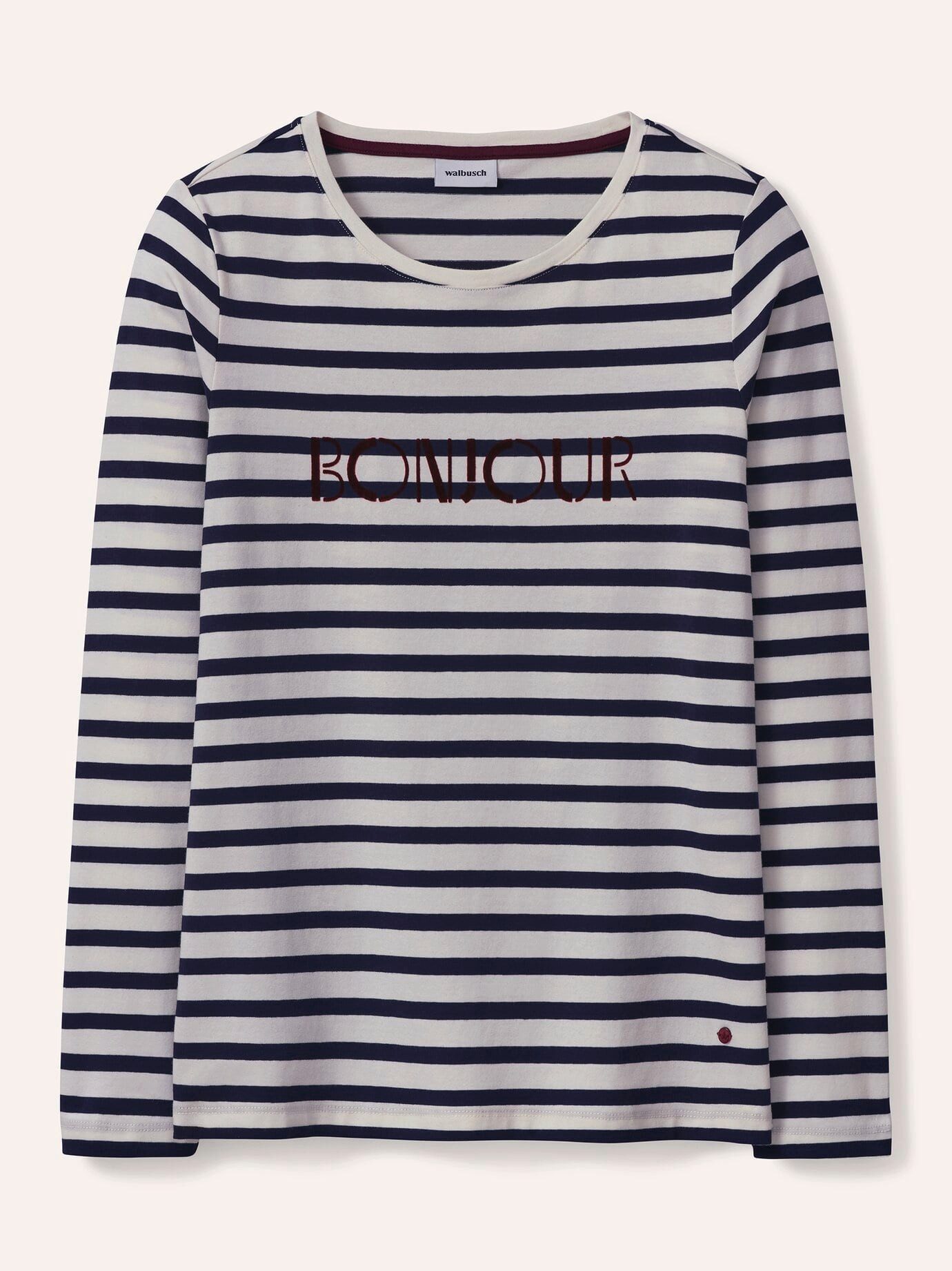 Walbusch T-Shirt Damen Ringelshirt Bonjour Rundhals Langarm, Rundhals
