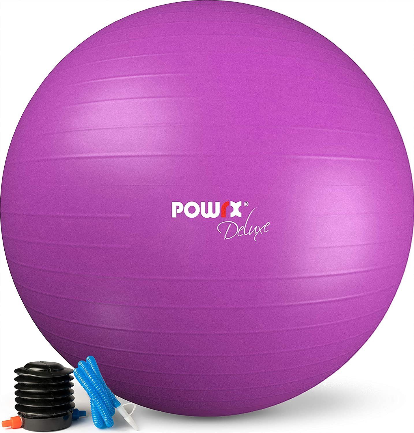 Gymnastikball, POWRX Gummi Cm 65 Lila Lavendel