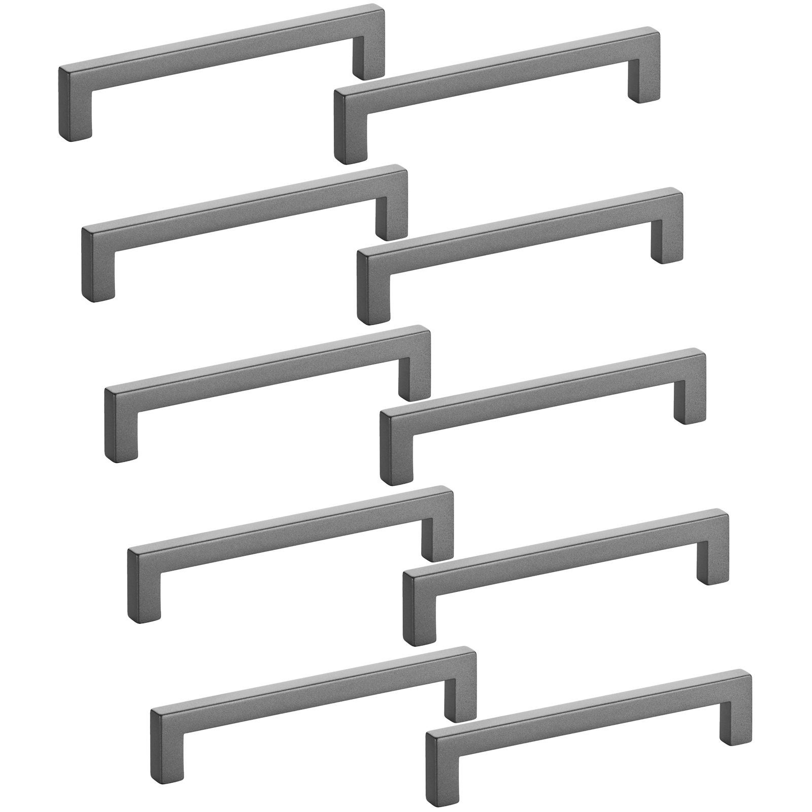 SO-TECH® Möbelgriff Bügelgriff SquareLine, Titanoptik, Lochabstand 128 mm (10-St), 10 Stück inkl. Schrauben