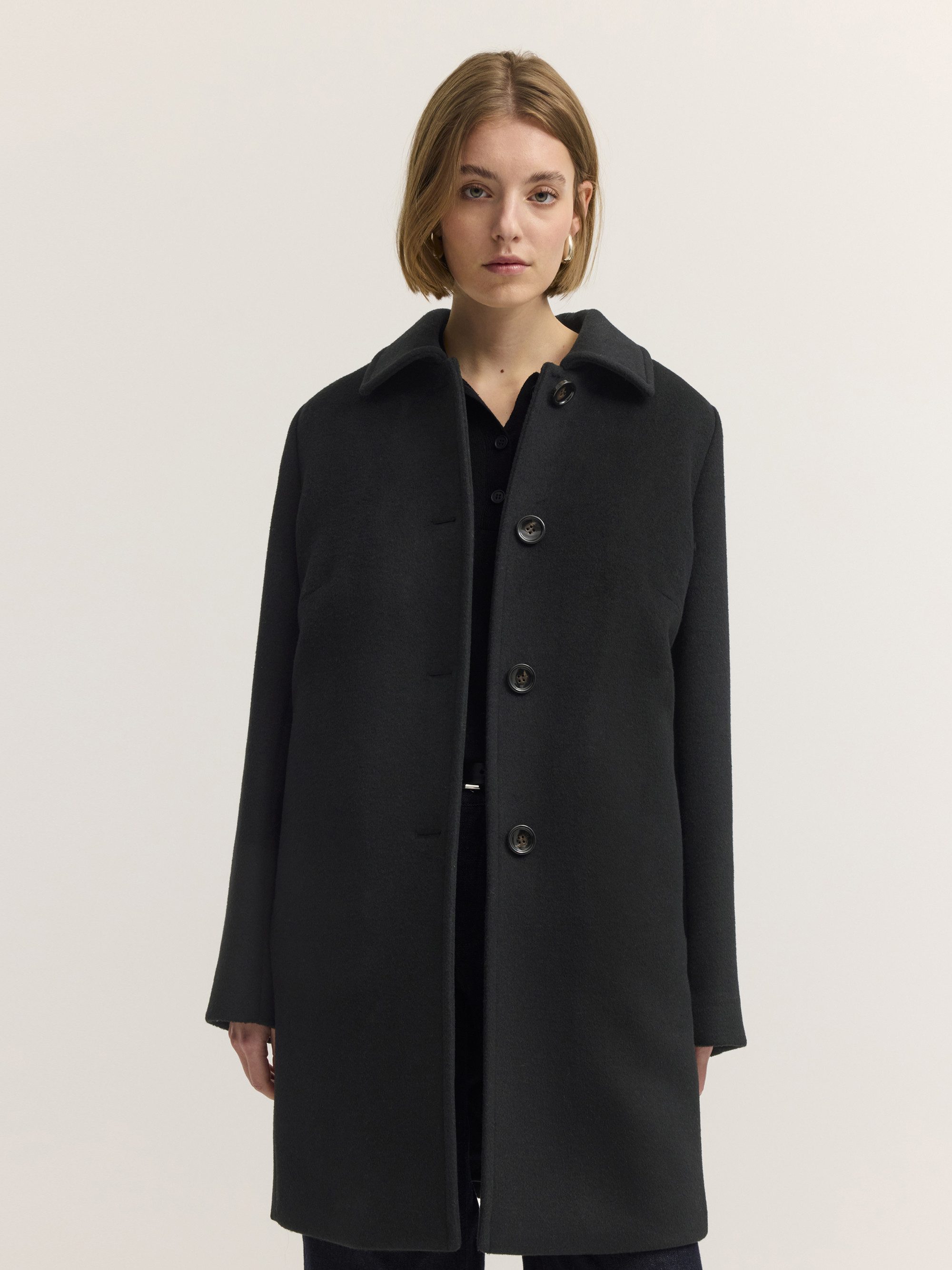 bugatti Kurzmantel Regular Fit Regular Fit Wollmix Umlegekragen