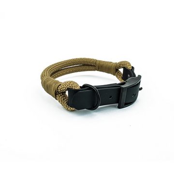 Tierluxe Hunde-Halsband Tau Seil Schwarz und Mocca, PPM Seil, Handgemacht