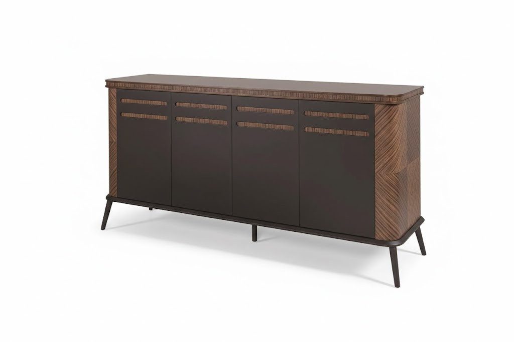 Xlmoebel Kommode Braunes Sideboard im minimalistischen Stil mit abgerundeten Ecken (Einzelartikel), Made in Europa