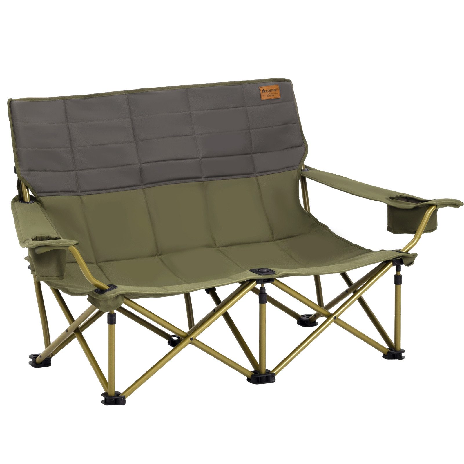 COSTWAY Campingstuhl, 2 Sitzer Klappstuhl, Faltstuhl, Angelstuhl verstellba günstig online kaufen