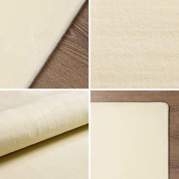 Teppich Unicolor - Einfarbig, Teppium, Rechteckig, Höhe: 13 mm, Flauschiger Teppich Wohnzimmer Einfarbig Soft Felloptik Anti-Rutsch