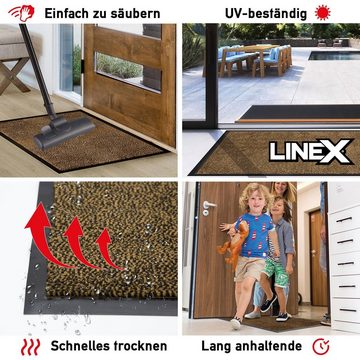 Fußmatte rutschfest Schutzfangmatte, waschbar Eingangsmatte, Linex, Höhe: 7 mm, Indoor - Outdoor geeignet