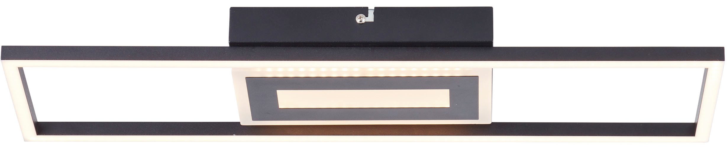 BreLight LED Deckenleuchte Besson, LED fest integriert, Warmweiß, 55 x 16 cm, 2900 lm, 3000 K, Metall/Kunststoff, schwarz