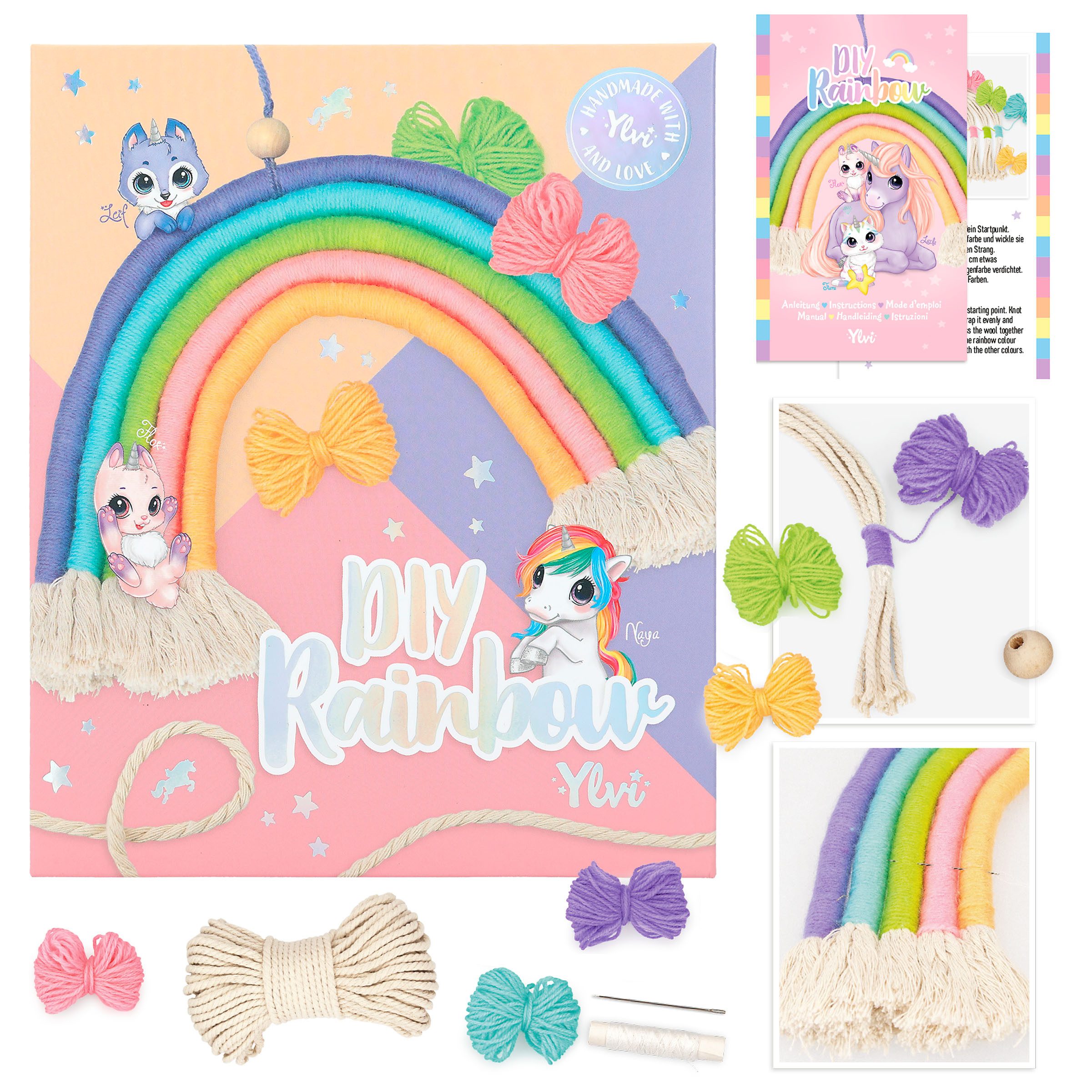 Häkelband DEPESCHE Ylvi Makramee Set DIY Regenbogen