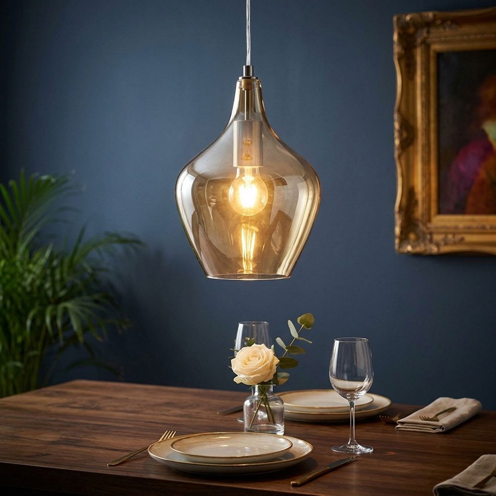 GLOBO LIGHTING Hängeleuchte, Leuchtmittel inklusive, Warmweiß, Hängeleuchte Wohnzimmer Modern Pendelleuchte Modern Glas