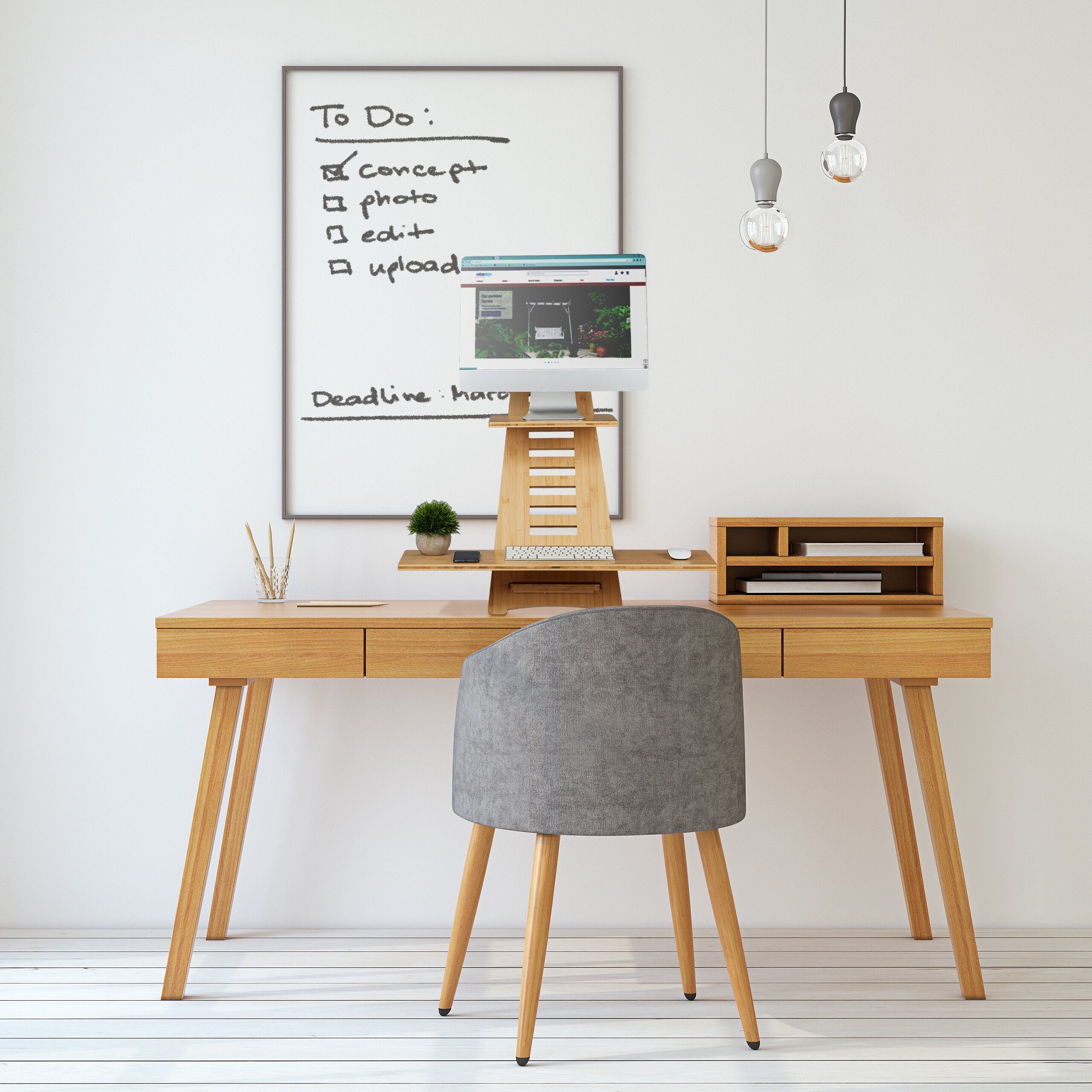 relaxdays Stehpult Aufsatz Schreibtisch (1-St) – Bild 5 von 5