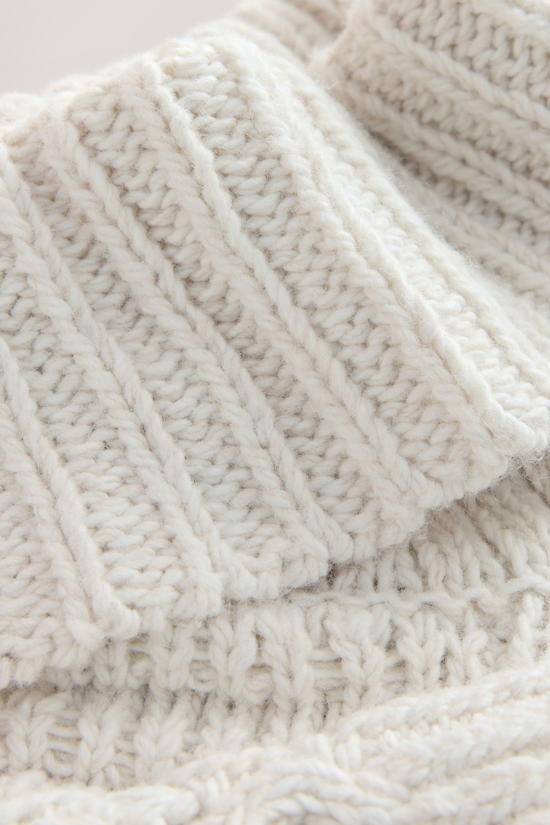 Next Longpullover Rollkragenpullover mit Zopfmuster und Wollanteil (1-tlg)