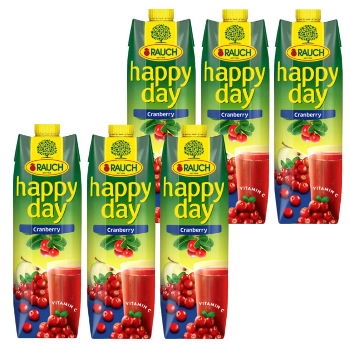 Rauch Fruchtsäfte Saft, Rauch Happy Day Cranberrykonzentrat Apfelkonzentrat 1000ml 6er Pack