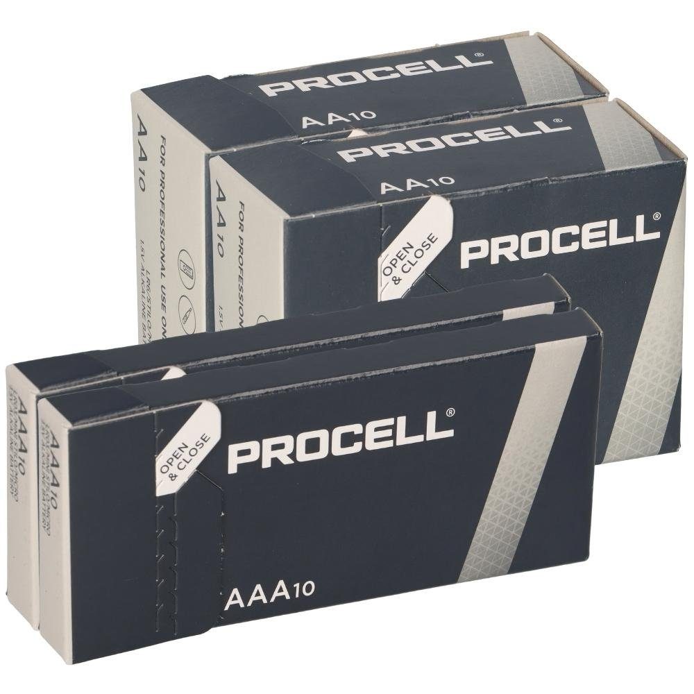 Duracell 40x Procell Batterien 20x AA MN1500 Mignon + 20x AAA MN2400 Micro Batterie | Batterien