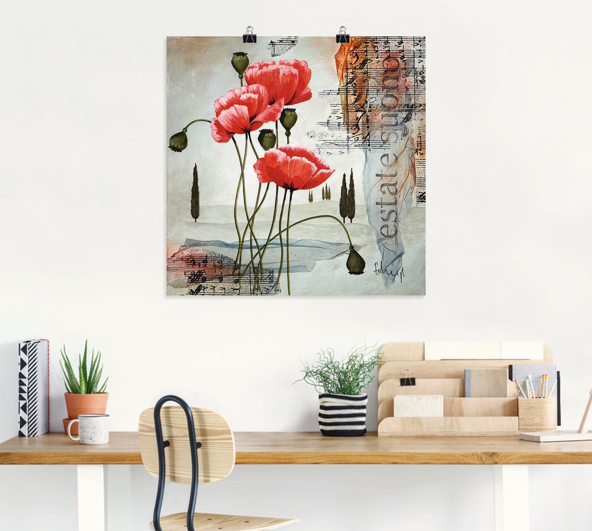 Artland Wandbild Klatschmohn, Blumen (1 St), als Leinwandbild, Poster in verschied. Größen