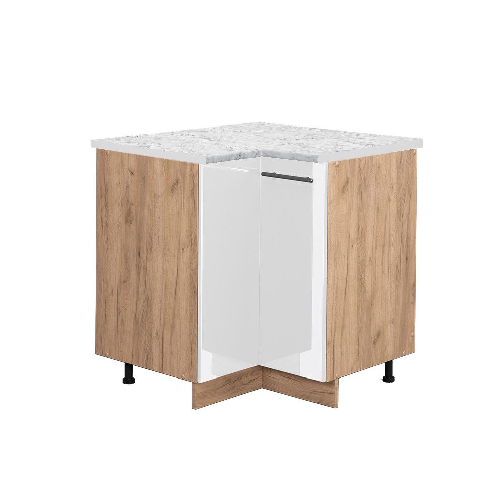 Vicco Eckunterschrank Fame-Line, Weiß Hochglanz/Goldkraft Eiche, günstig online kaufen