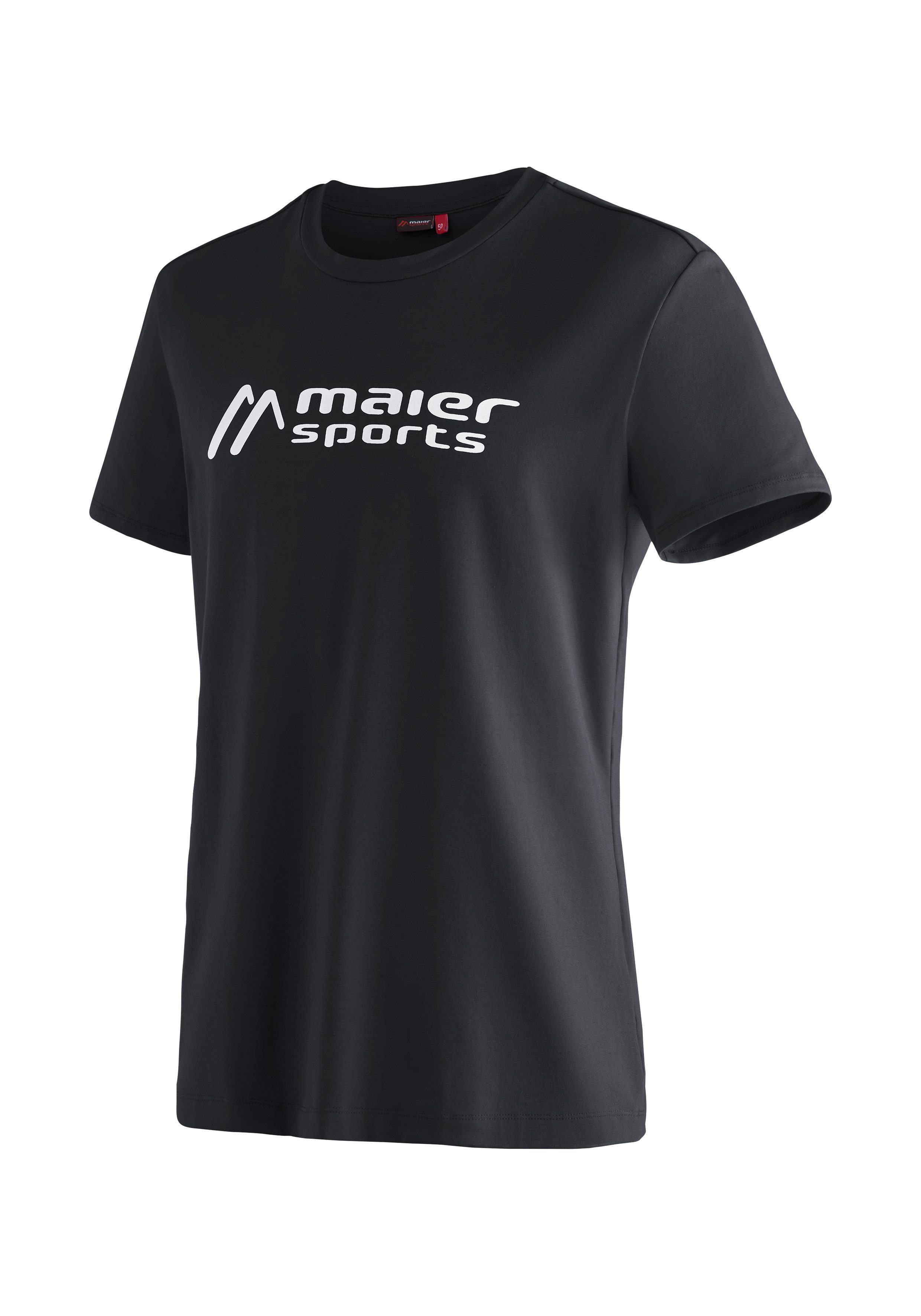 Sports Maier Tee Vielseitiges MS Material Rundhalsshirt schwarz Funktionsshirt aus M elastischem