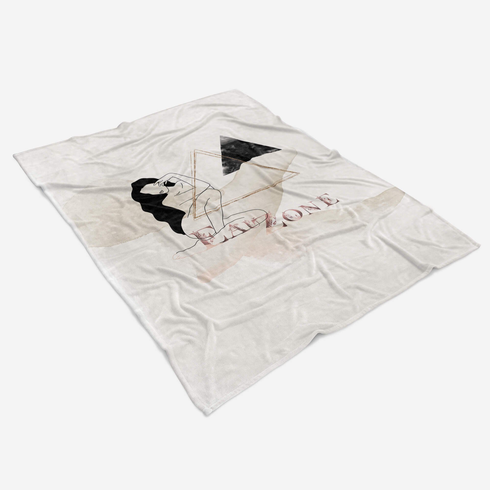 Sinus Art Frau Baumwolle-Polyester-Mix Strandhandtuch Handtuch Saunatuch Feminin, Handtücher Kuscheldecke (1-St), schöne Handtuch Kunstvoll Motiv