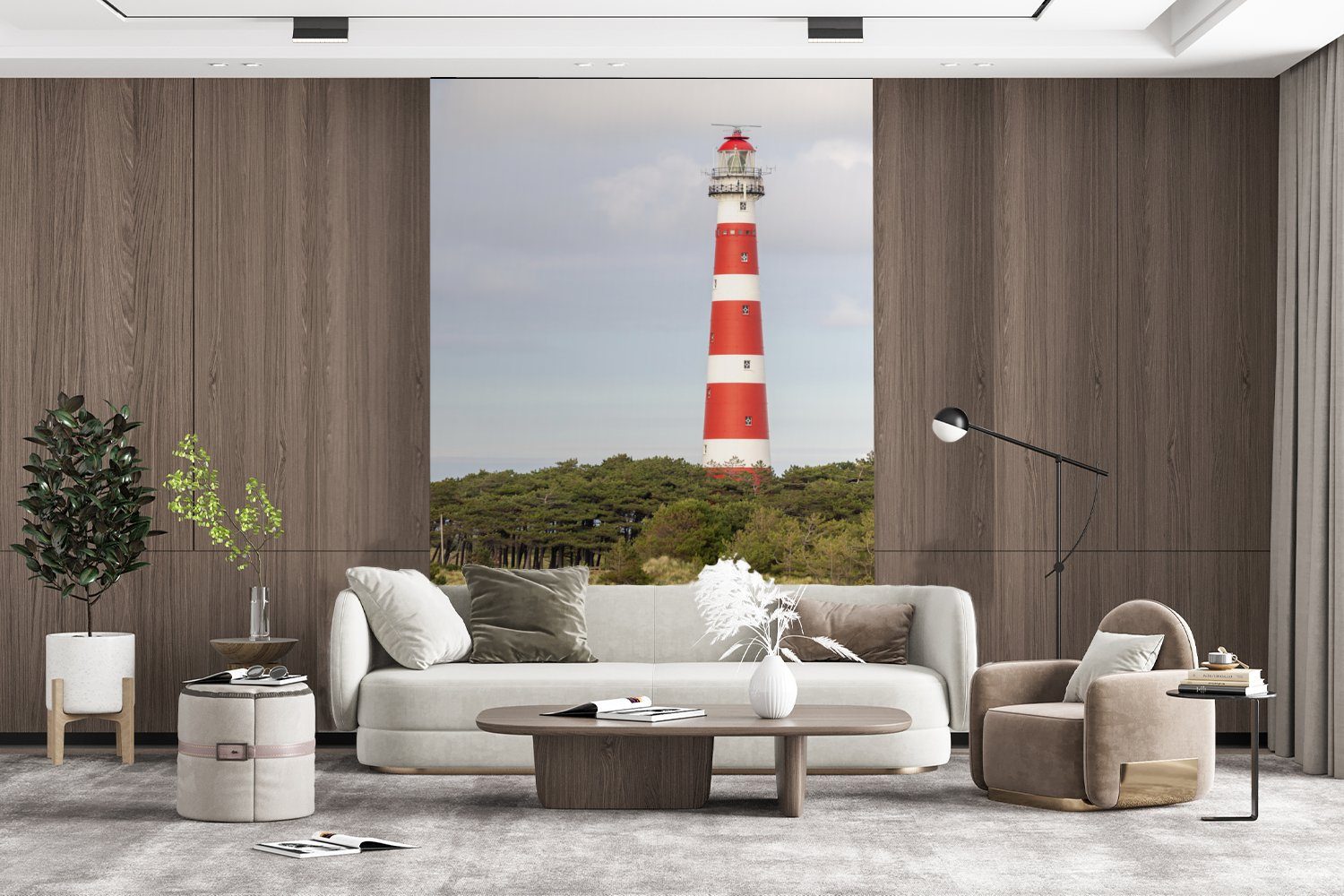 Tapete Matt, Fototapete Wandtapete - Wohnzimmer, - Insel für St), Montagefertig MuchoWow (3 Niederlande, Leuchtturm Vinyl bedruckt,