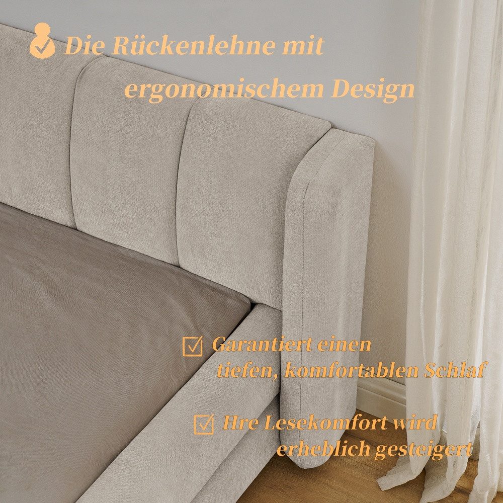 REDOM Polsterbett mit Chenille-Bezug und minimalistisches günstig online kaufen