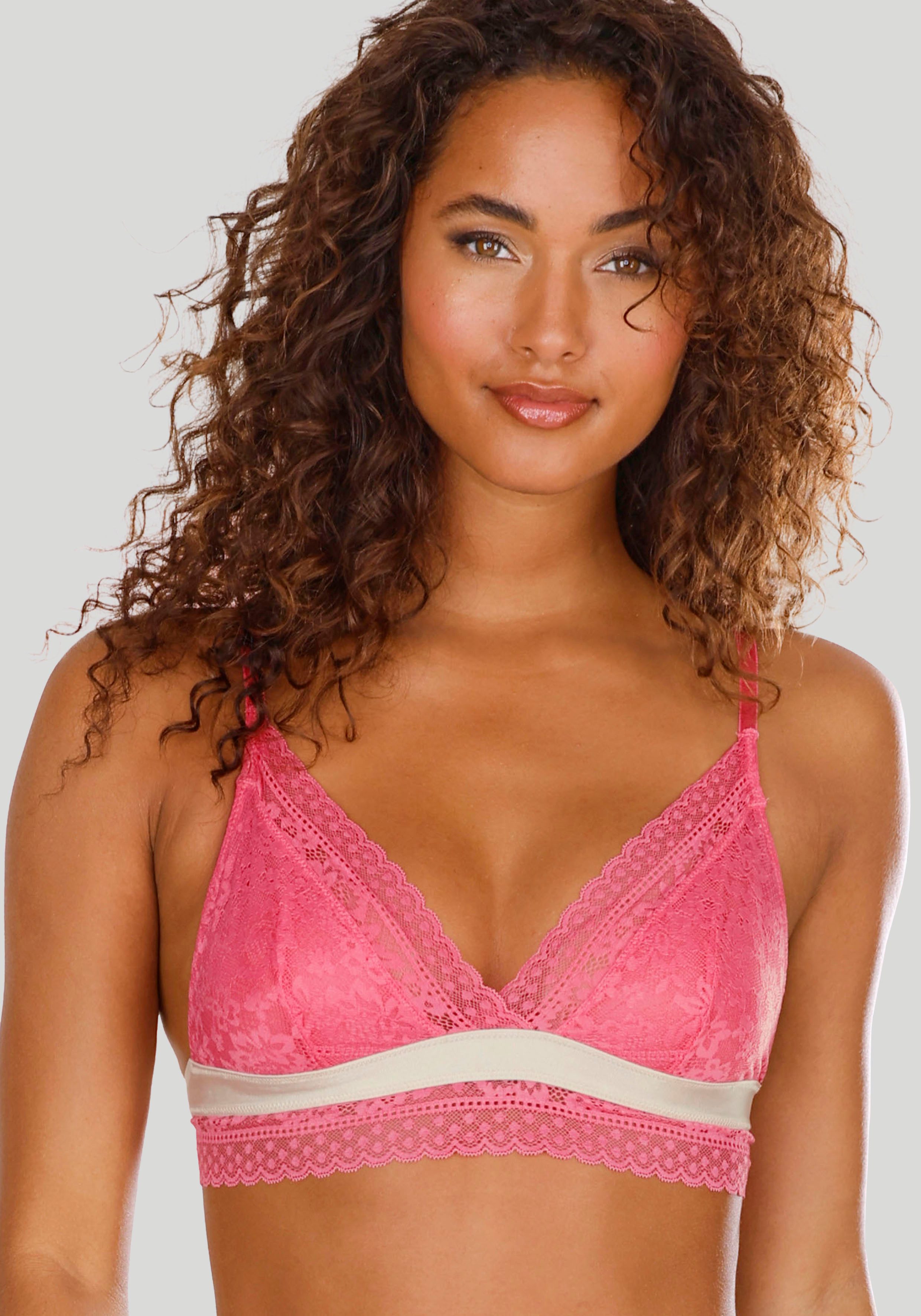 Vivance by Lascana Bralette-BH, BH ohne Bügel, Triangel-BH, Spitzen-BH, bügelloser BH, Viola als Dessous-Set kombinierbar, Dessous