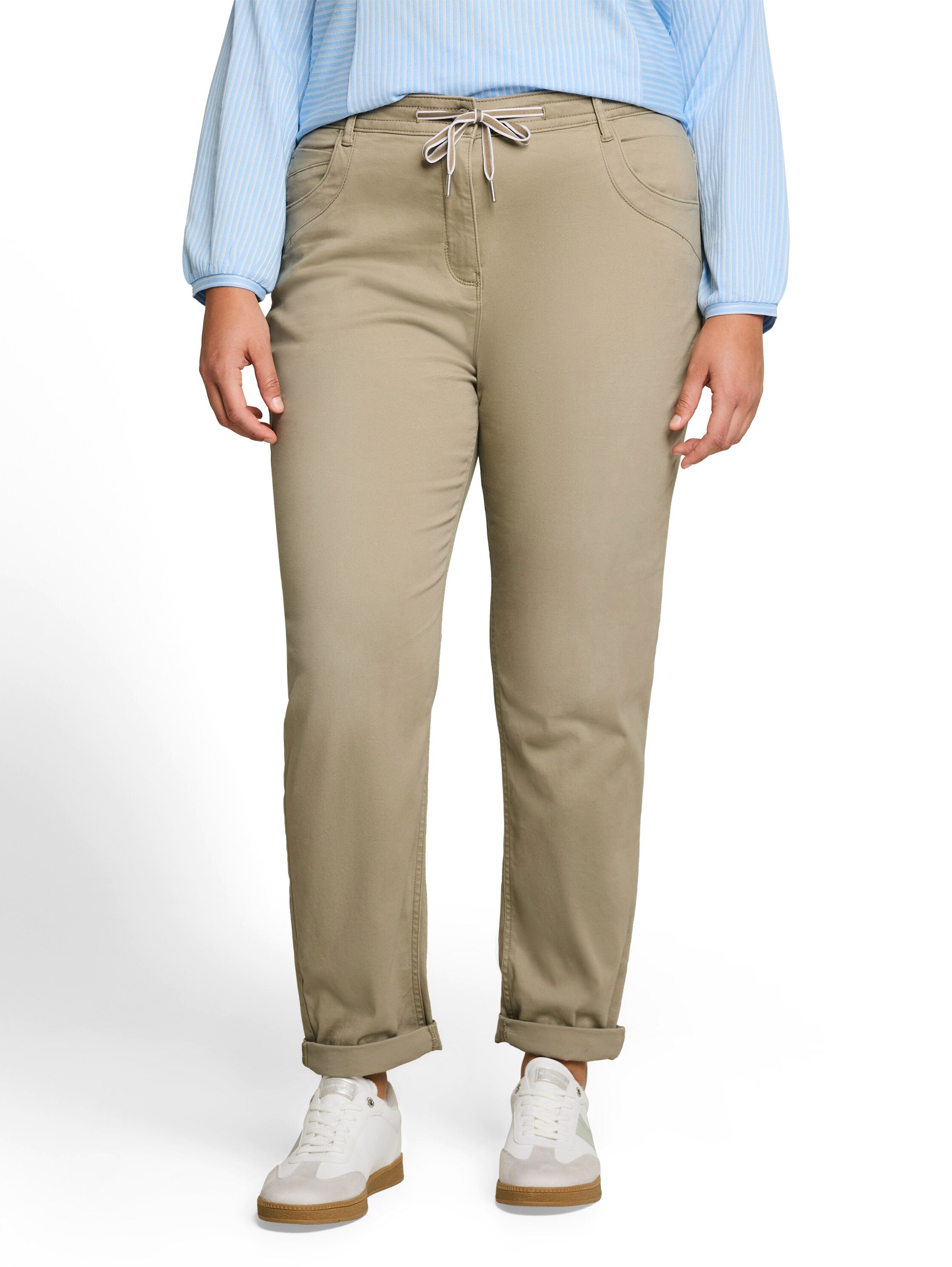 TOM TAILOR PLUS Jogger Pants im 5-Pocket-Stil mit Stretch und Bindeband