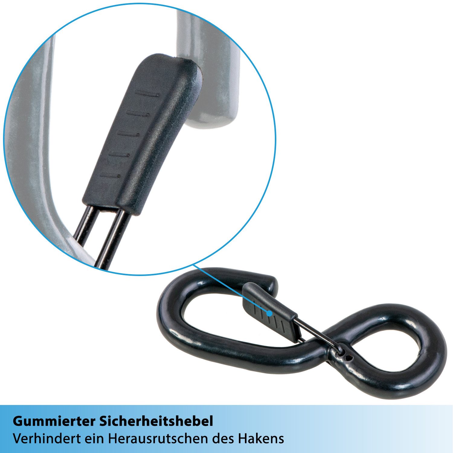 valonic Spanngurt valonic CLAW 2x S-Haken, 650 Kg gummiert, Sicherheitsverschluss, Öse