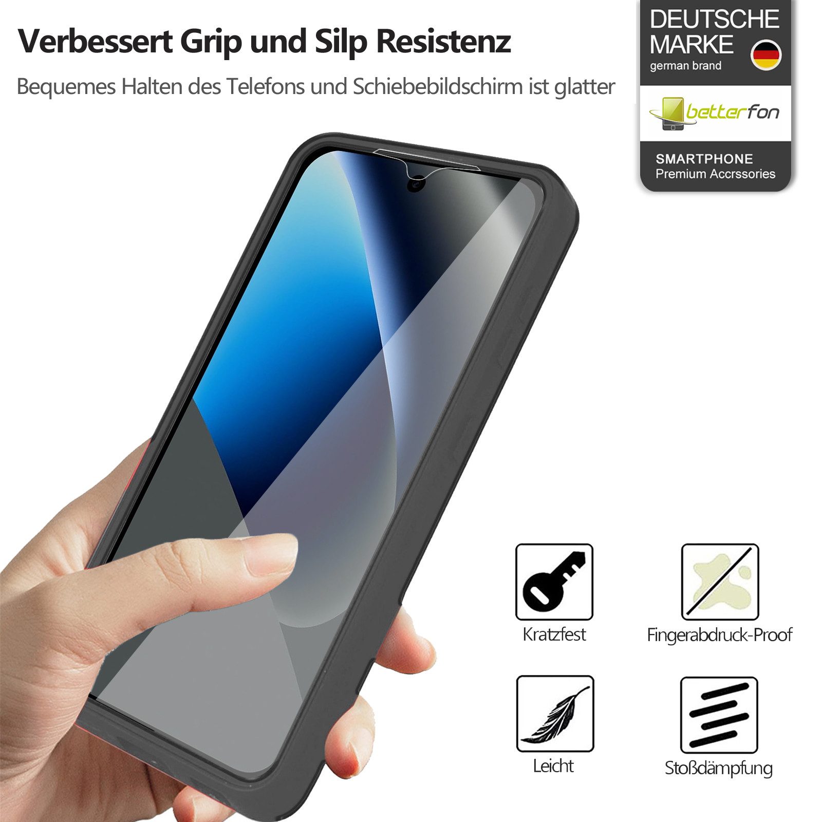 betterfon Handyhülle 360 Grad Schutzhülle für Google Pixel 10a - Full Body Case, Vollschutz Case mit integriertem Displayschutz und klarer Sicht – Bild 2 von 5