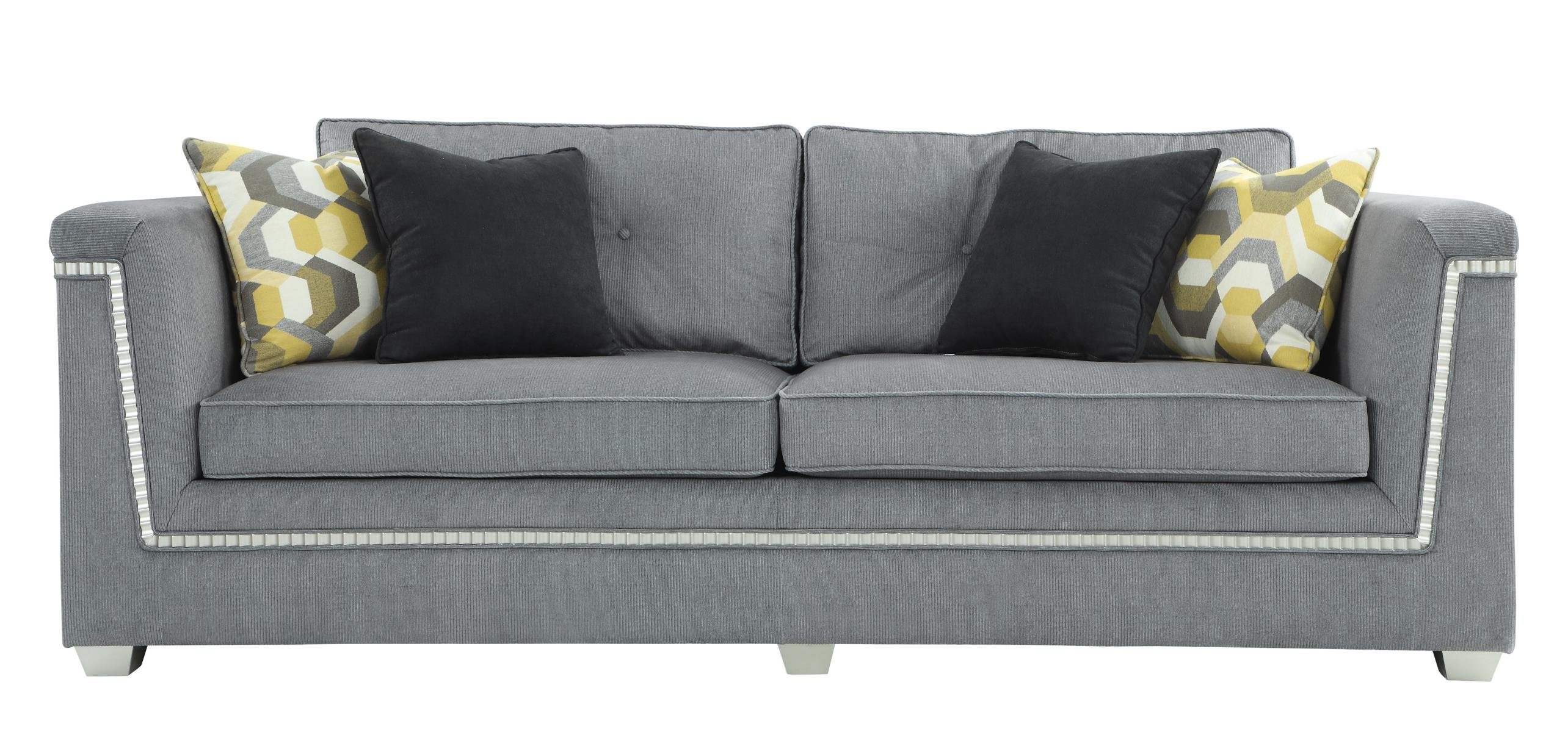 JVmoebel Sofa in 3+1 Polstermöbel Textil Sofagarnitur Wohnzimmer Graue Couchen, Made Europe
