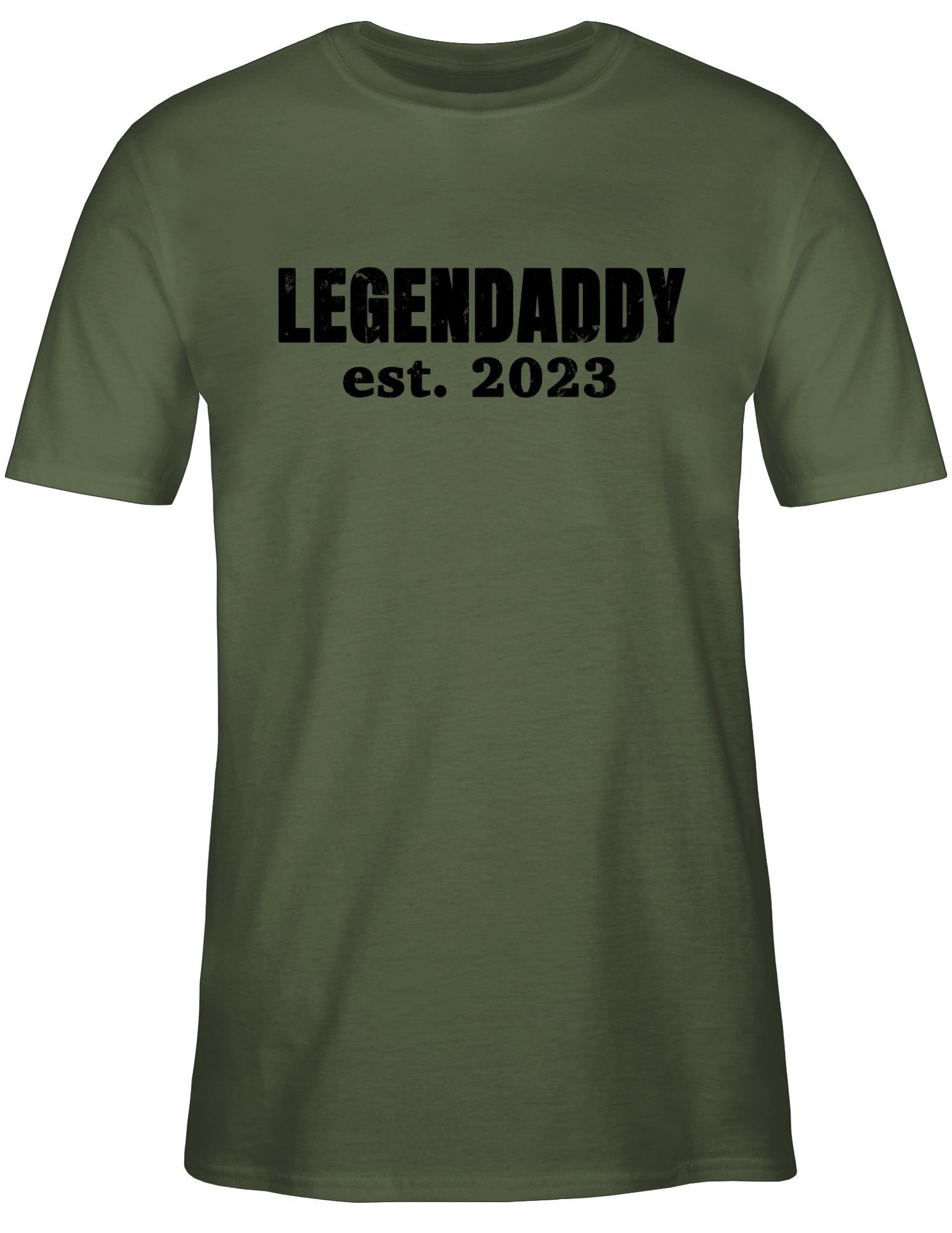 I Vatertag Vater est. Legendaddy 2 für 2023 Shirtracer Geschenk T-Shirt Grün Papa Werdender Frischgebackenen Papa Army