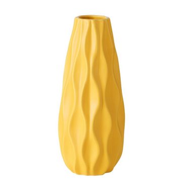BOLTZE Tischvase 2er Set Vase Luana, gelb, Steingut, matt