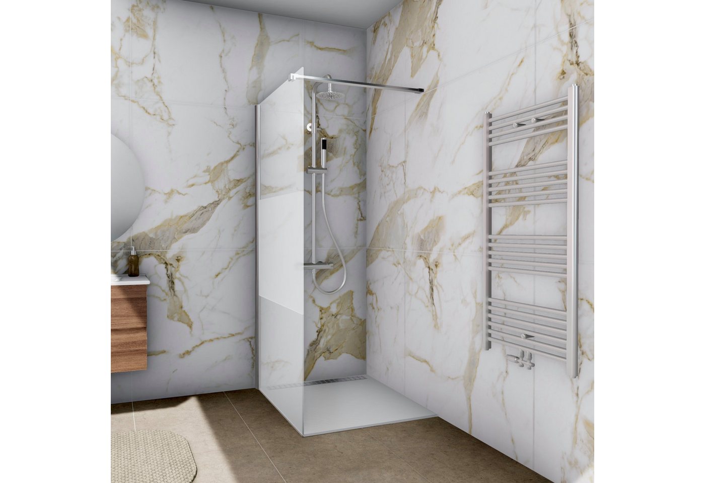 Thumbnail - Aloni Walk-in-Dusche ECOF80, (1 tlg), ESG-Sicherheitsglas mit Nano-Beschichtung
