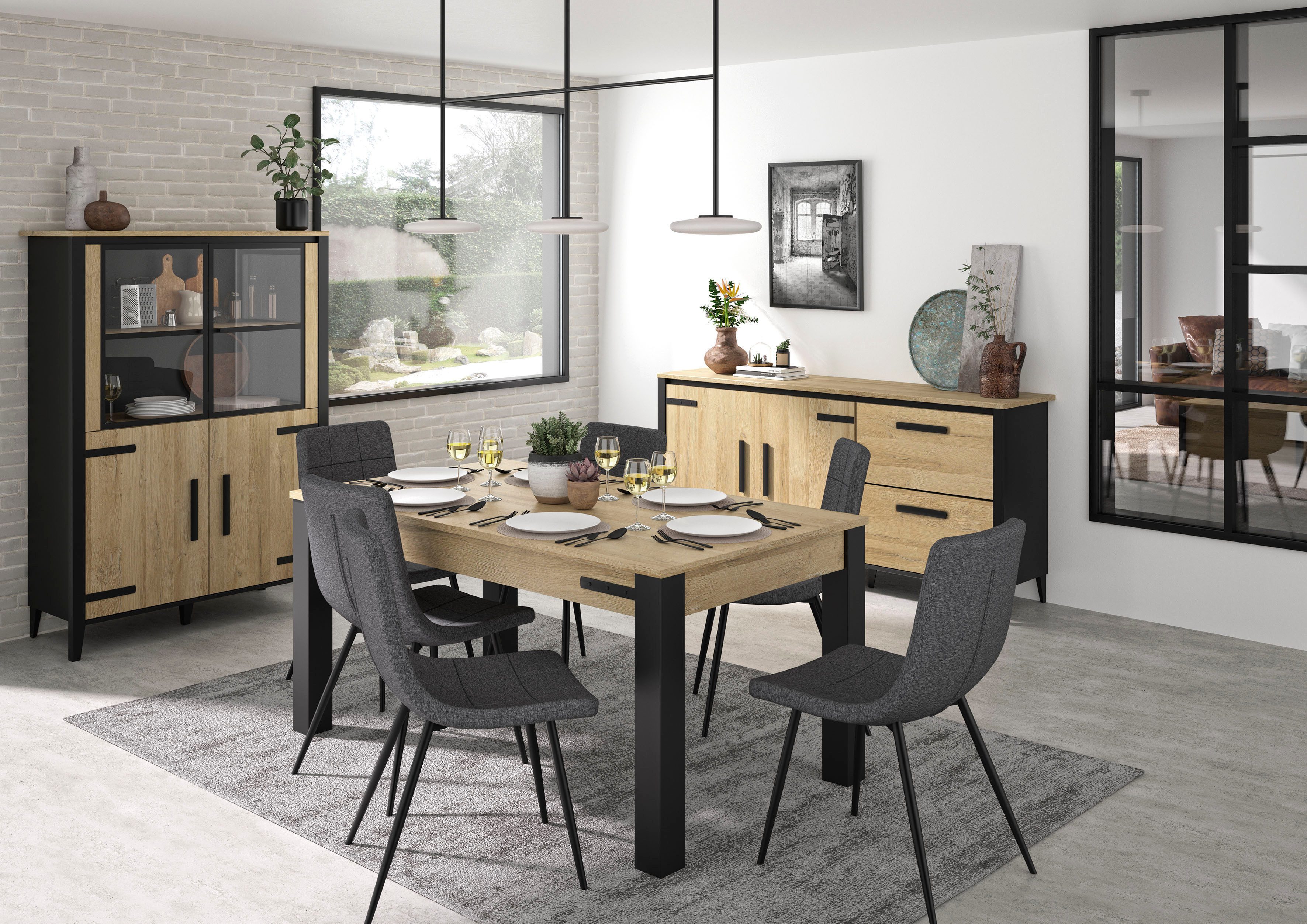 Gami Vitrine Cork 2 Glastüren und 2 Volltüren. 3 Regalböden