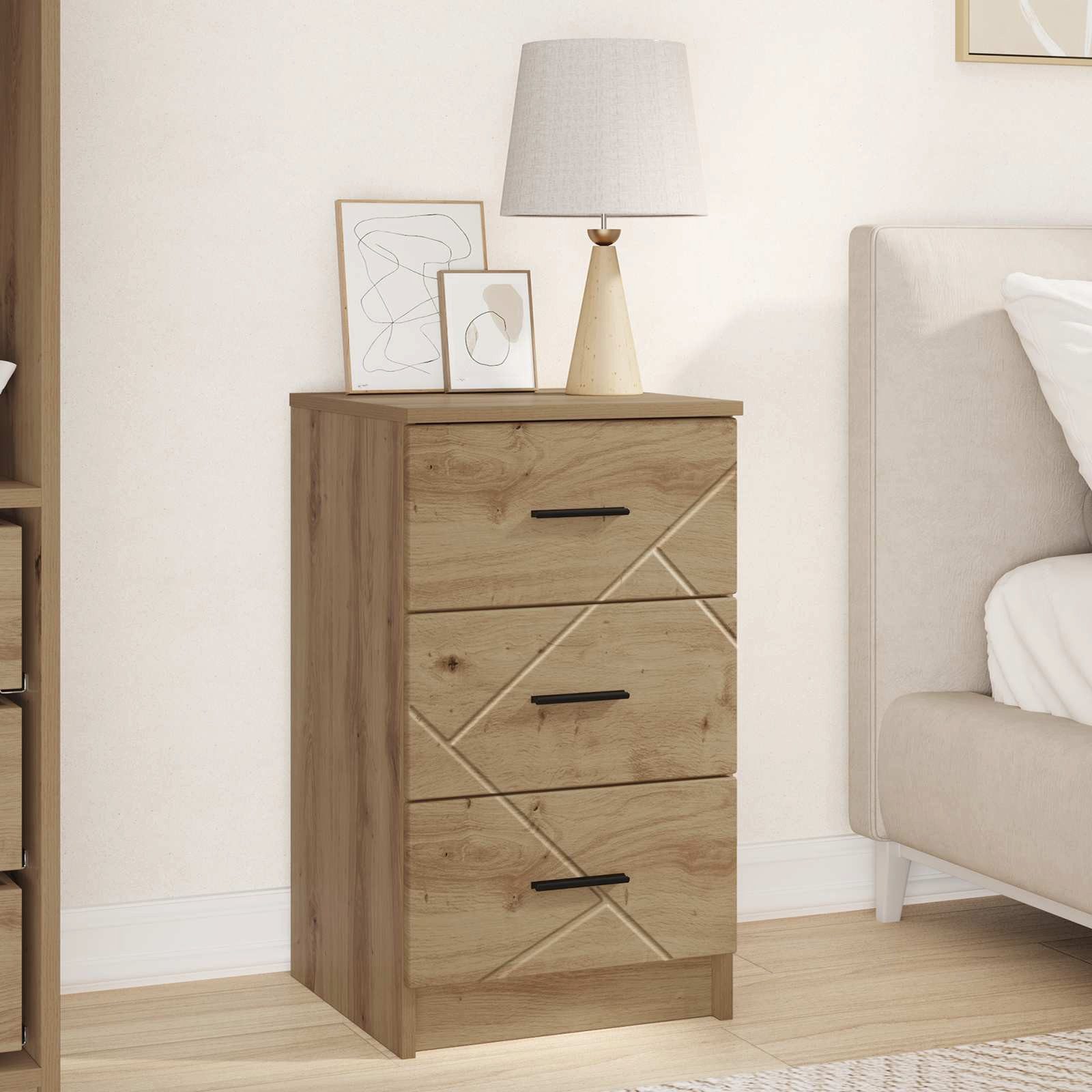vidaXL Nachttisch Nachttisch Artisan-Eiche 38 x 38 x 66 cm Holzwerkstoff (1-St)