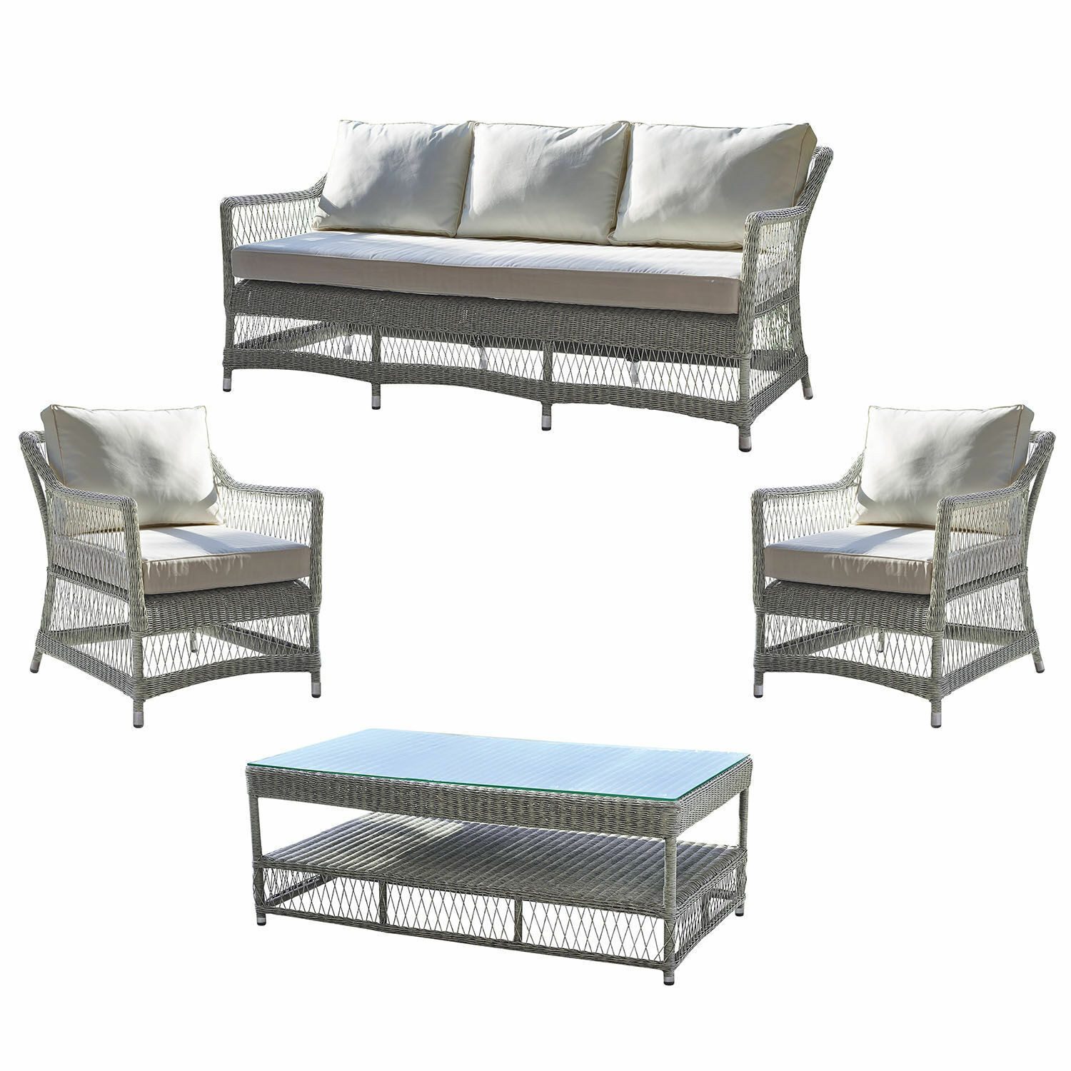 Mirabeau Sitzgruppe Sitzgruppe Cuchery grau/creme