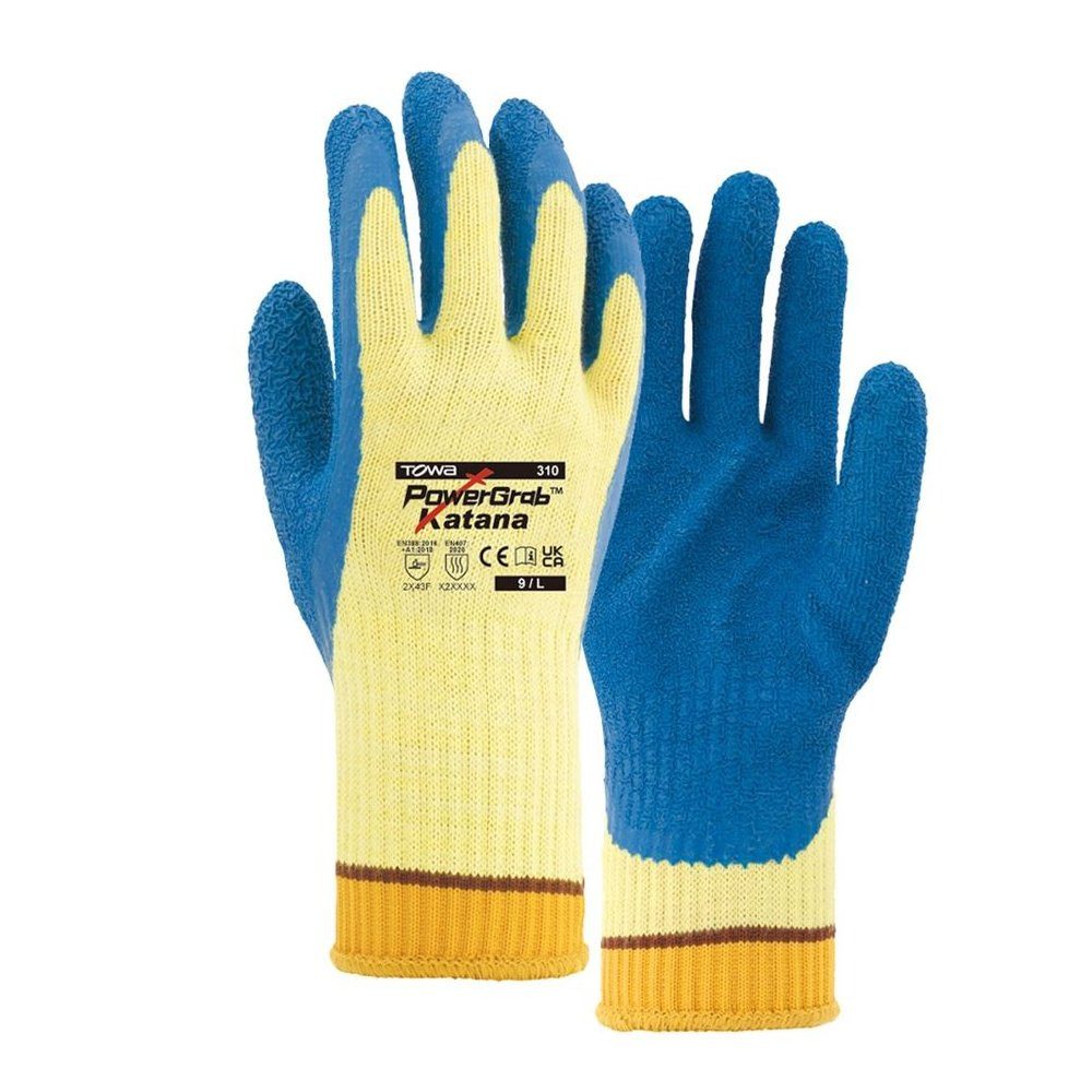 Towa Arbeitshandschuh-Set Aramid Faser Strickhandschuhe PowerGrab Katana