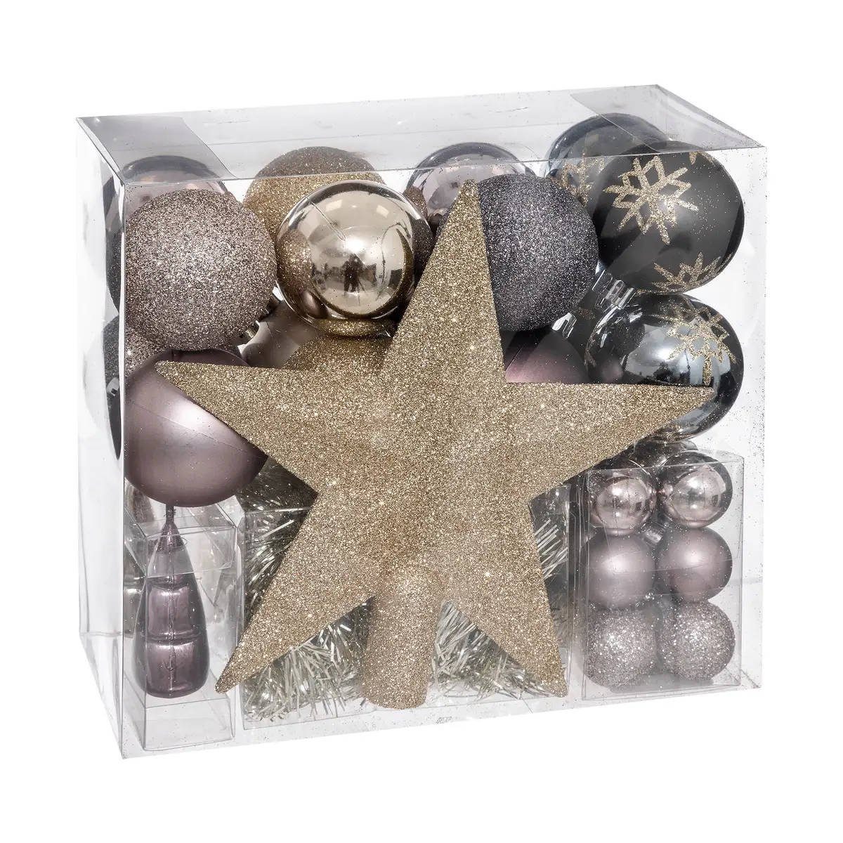 Atmosphera Créateur d'intérieur Weihnachtsbaumkugel Weihnachtsschmuck, verschiedene Farben, 44-teiliges Set