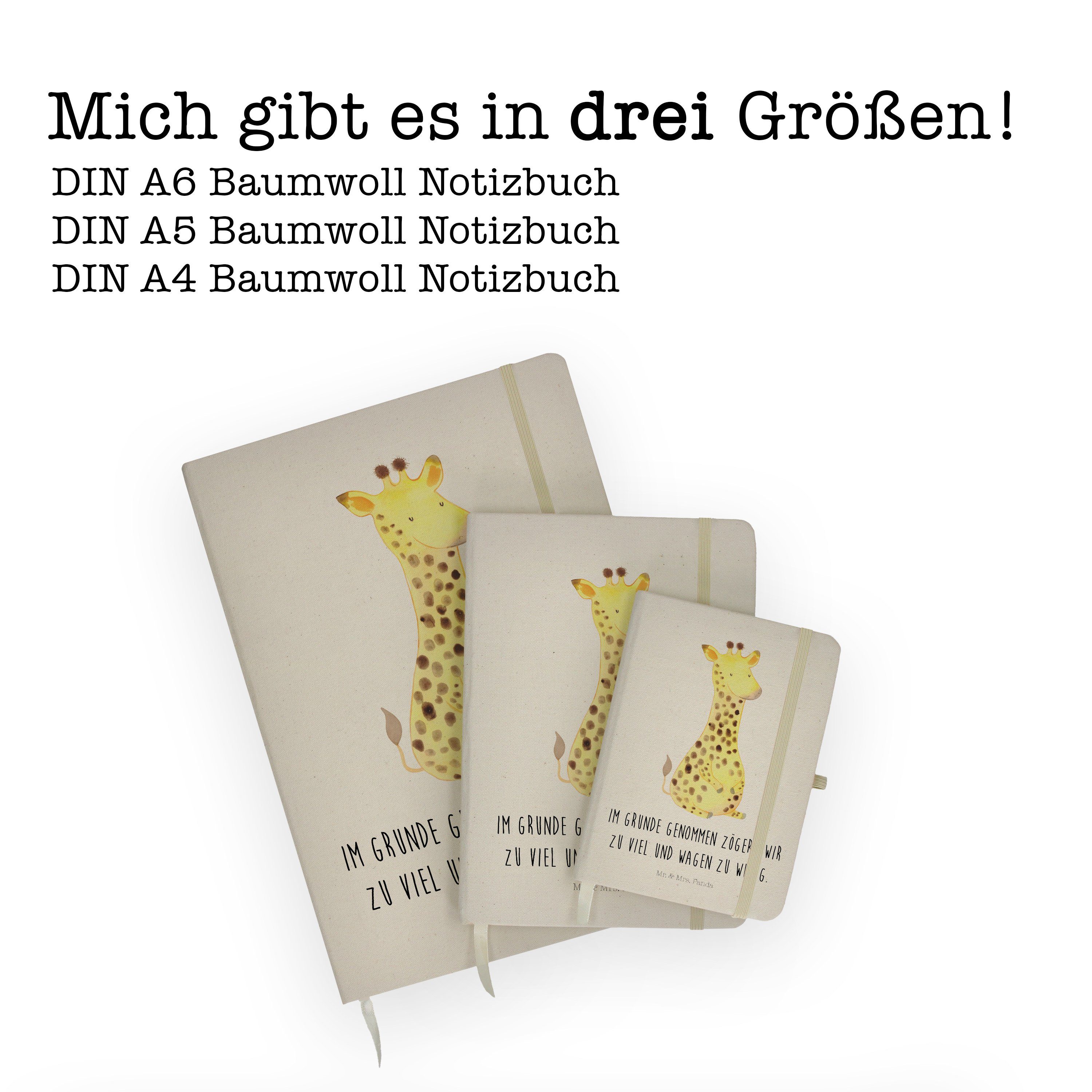Giraffe Geschenk, Mr. & Panda Eintragebuch, Mrs. & Transparent Panda Mr. - Zufrieden Mrs. Notizheft, Notizbuch -