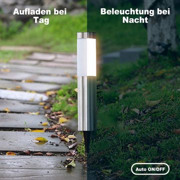 PUCHIKA Gartenleuchte Solarleuchten, LED fest integriert, Kaltweiß/ Warmweiß, 6 LEDs, Zwei Farbtemperaturen,IP65,für Garten, Balkon, Teresse, Gehweg