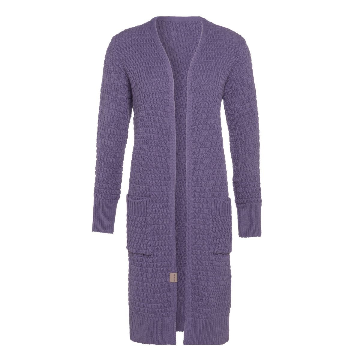 Knit Factory Strickjacke Jaida Strickjacken 40/42 Glatt Lila (1-tlg) modern Strickware Strickartikel Strickmode