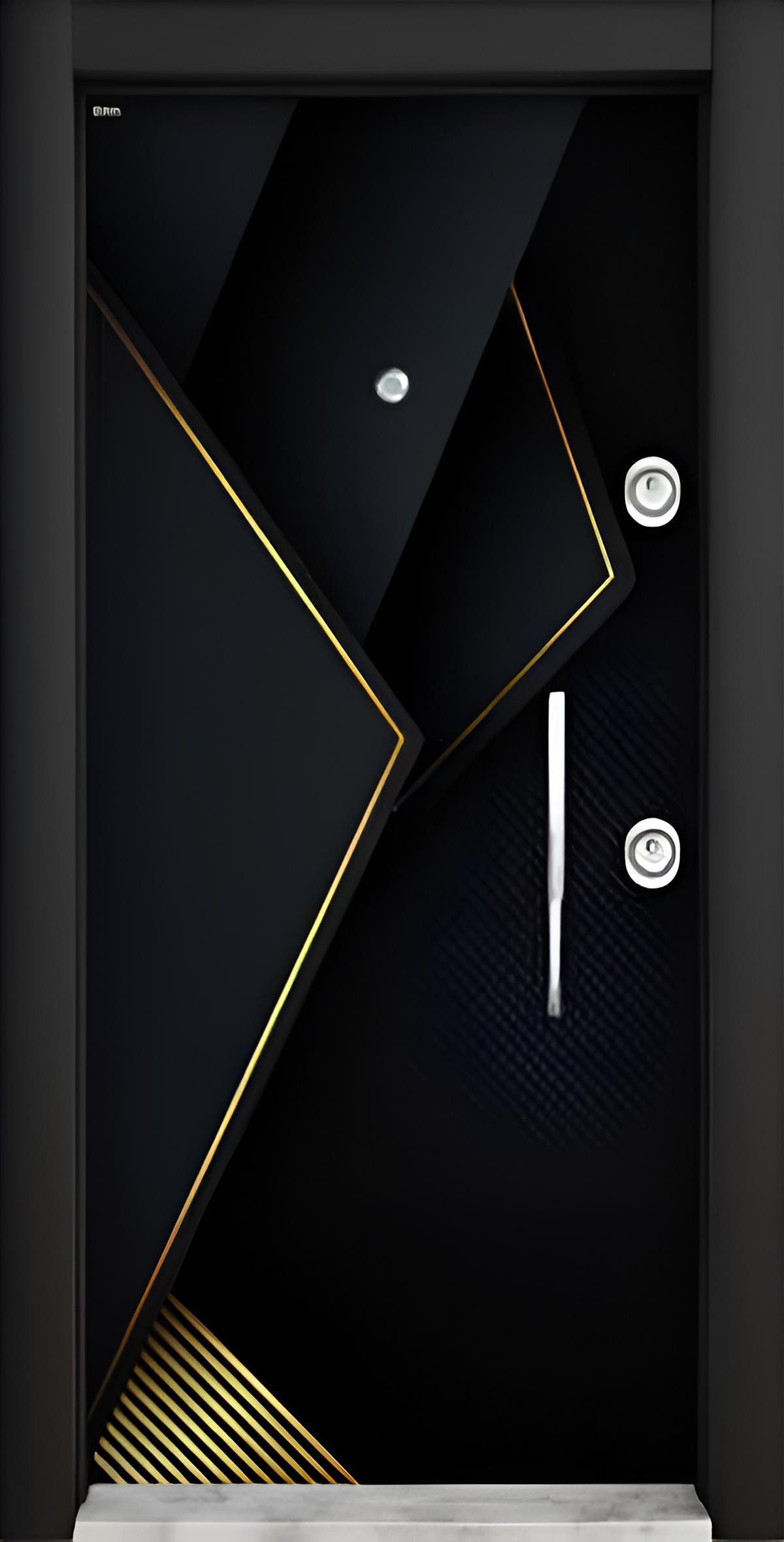 JVmoebel Haustür Schwarze Eingangstür aus Hochwertigen Materialien für Zuhause, Made in Europa