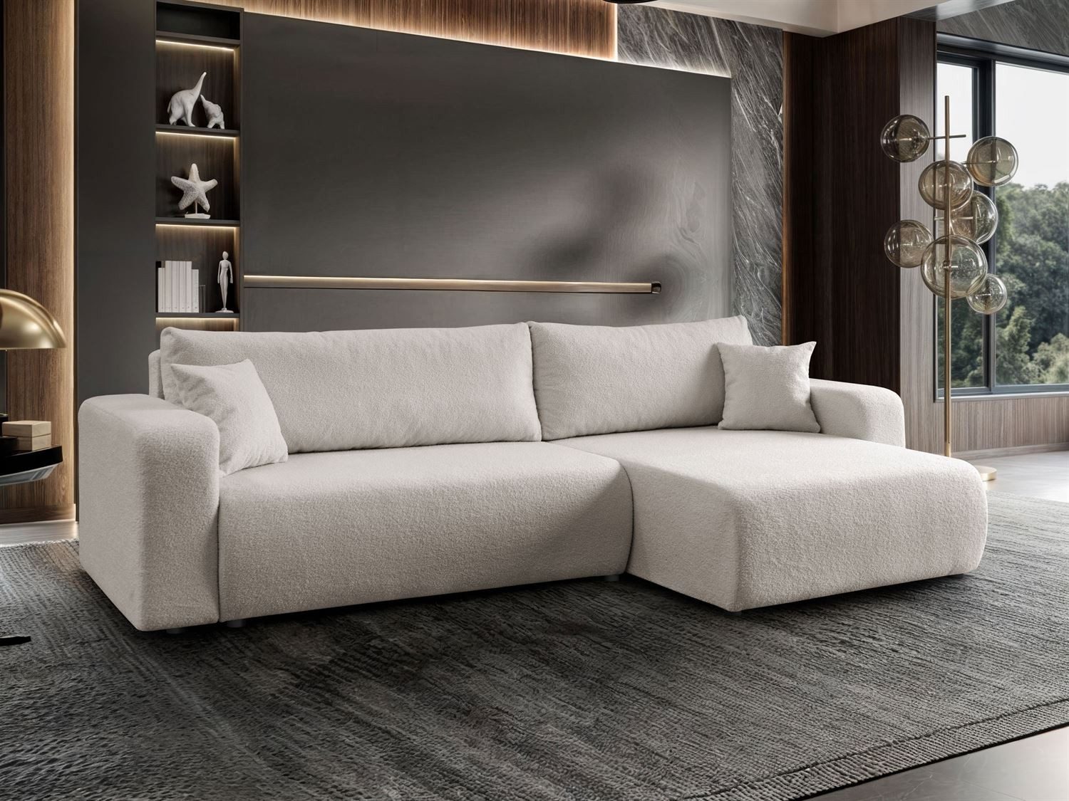 Lookway Ecksofa VESPO XL Moderne Wohnlandschaft in L-Form mit Schlaffunktion, mit Bettfunktion und Bettkasten