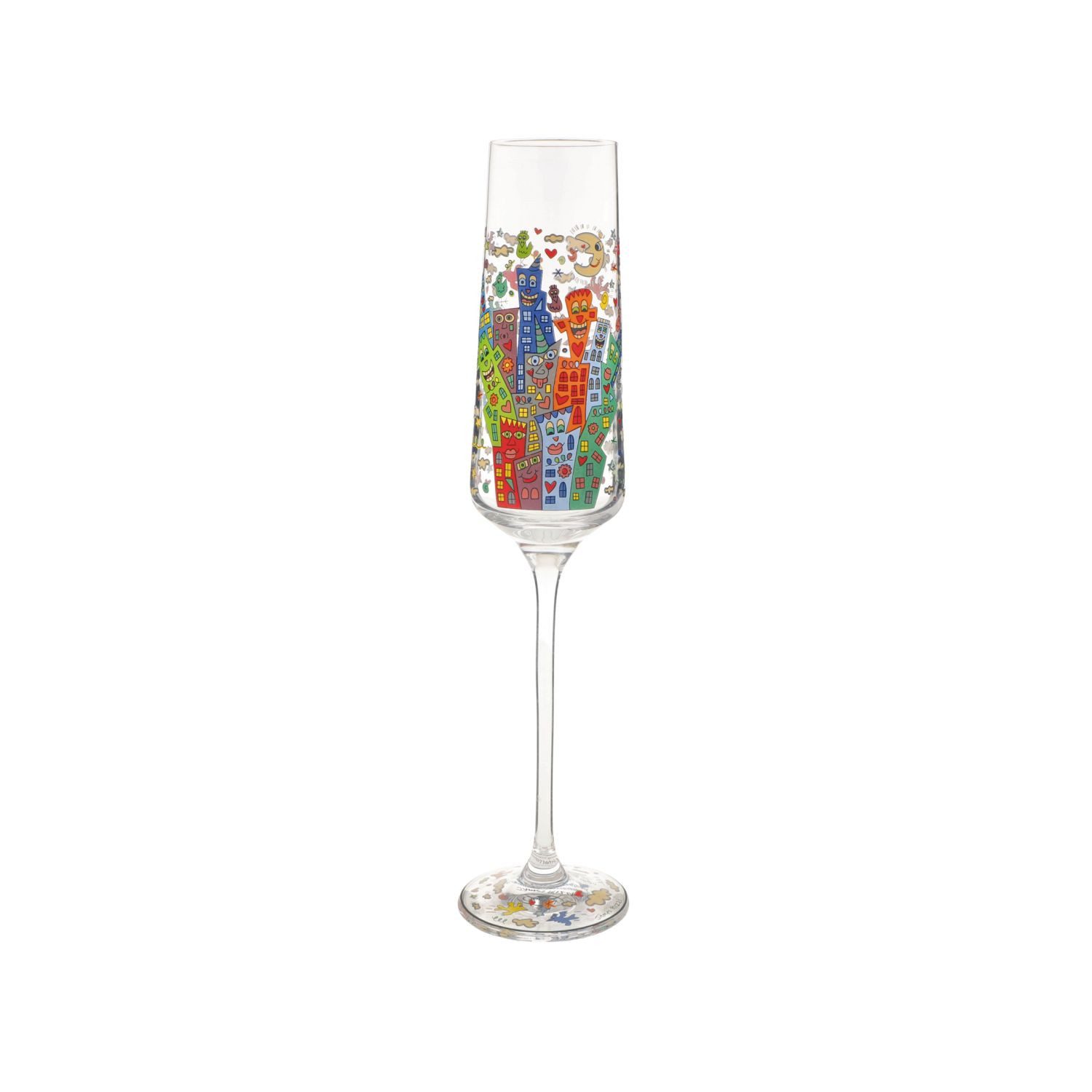 Goebel Sektglas James Rizzi, Glas, in Geschenkbox, Bunt, My New York City Night, H: 26cm