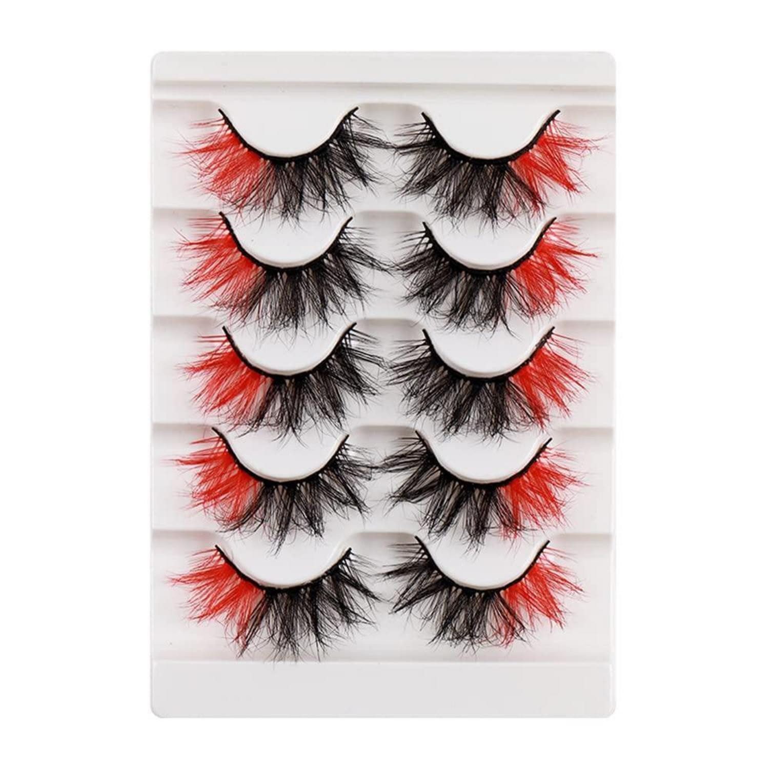 LuxusKollektion Bandwimpern Bunte falsche Wimpern 3D Fluffy Wispy 20mm