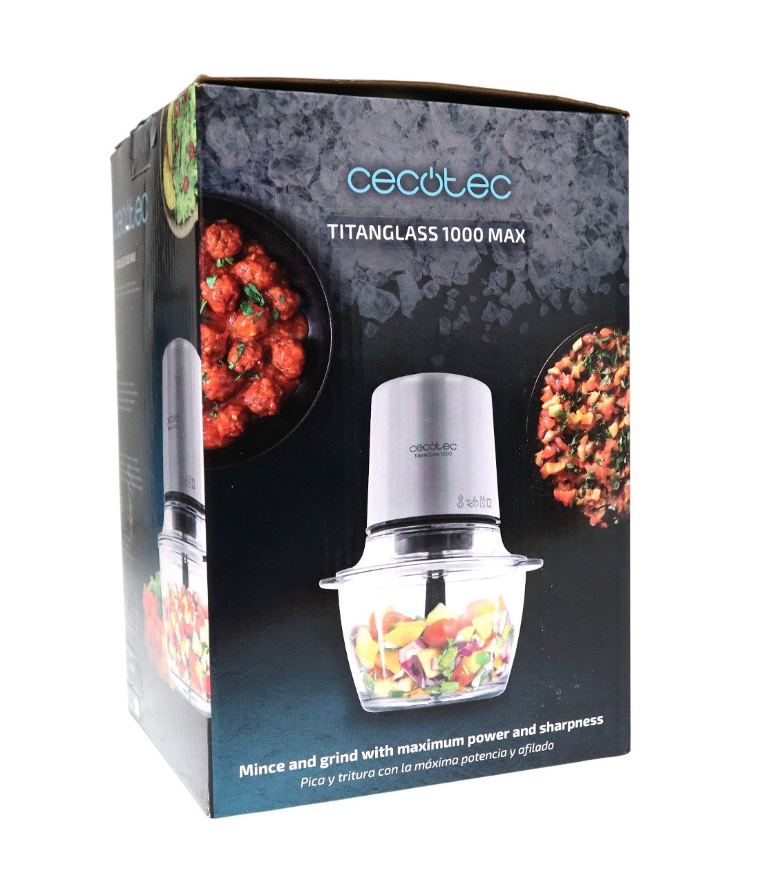 Cecotec Zerkleinerer Cecotec Elektrischer Zerkleinerer Titan Glass 1L 500W Edelstahl