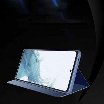 Wigento Handyhülle Für Samsung Galaxy A35 View Spiegel Smart Cover Wake UP Funktion Hülle