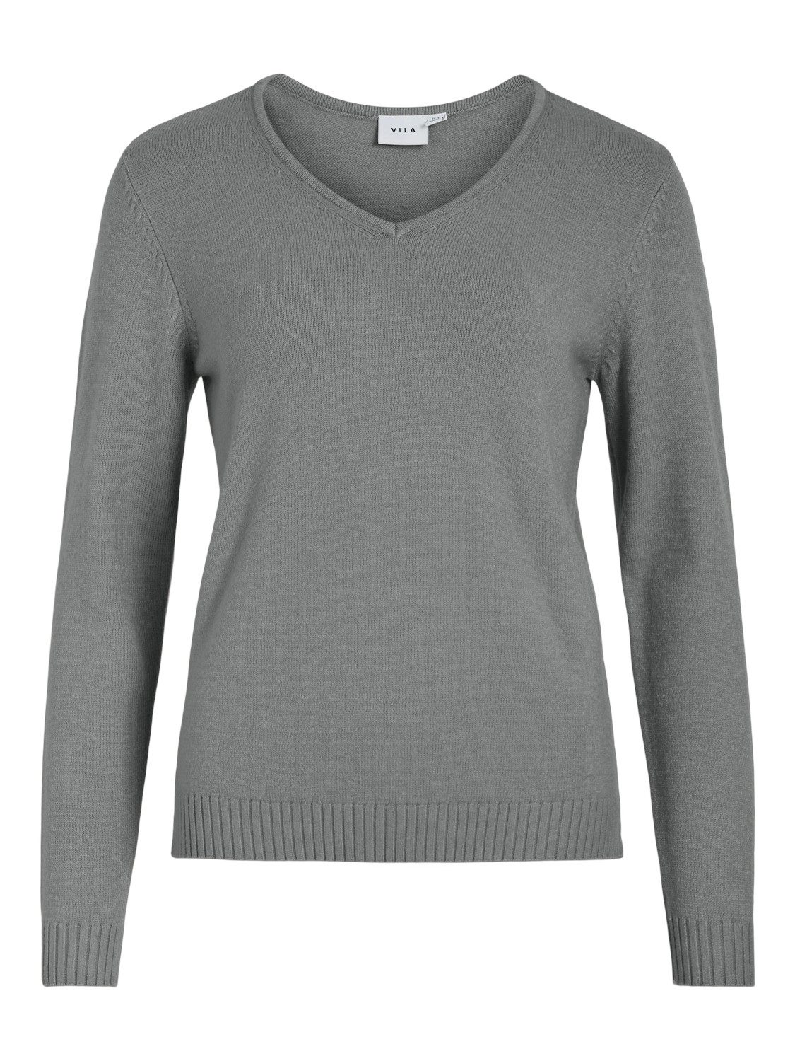 Vila Strickpullover Dünner Strickpullover Basic Stretch VIRIL VIRIL V-NECK günstig online kaufen