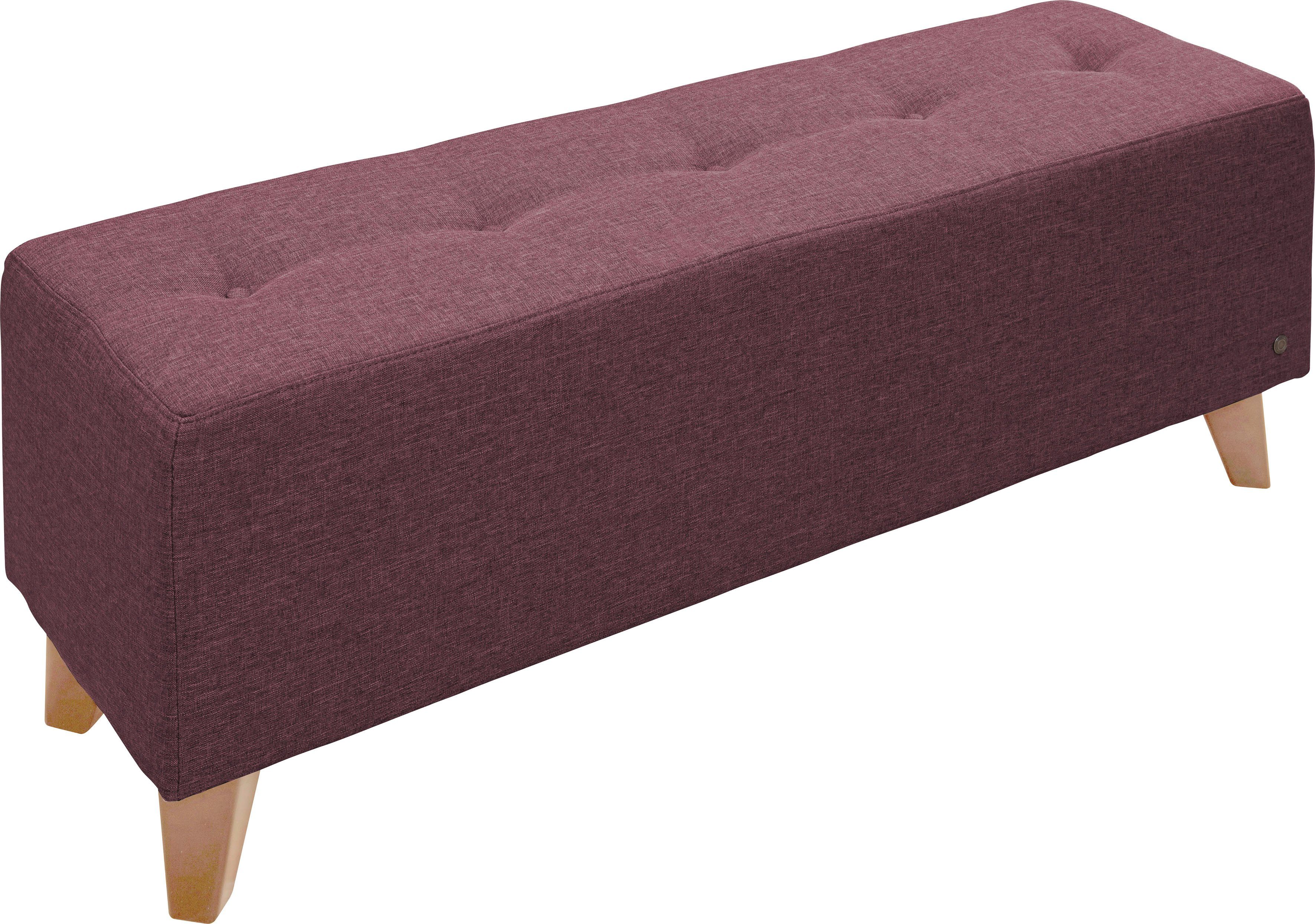 TOM TAILOR HOME Hockerbank NORDIC, mit Knopfheftung auf der Sitzfläche, Füße Buche natur
