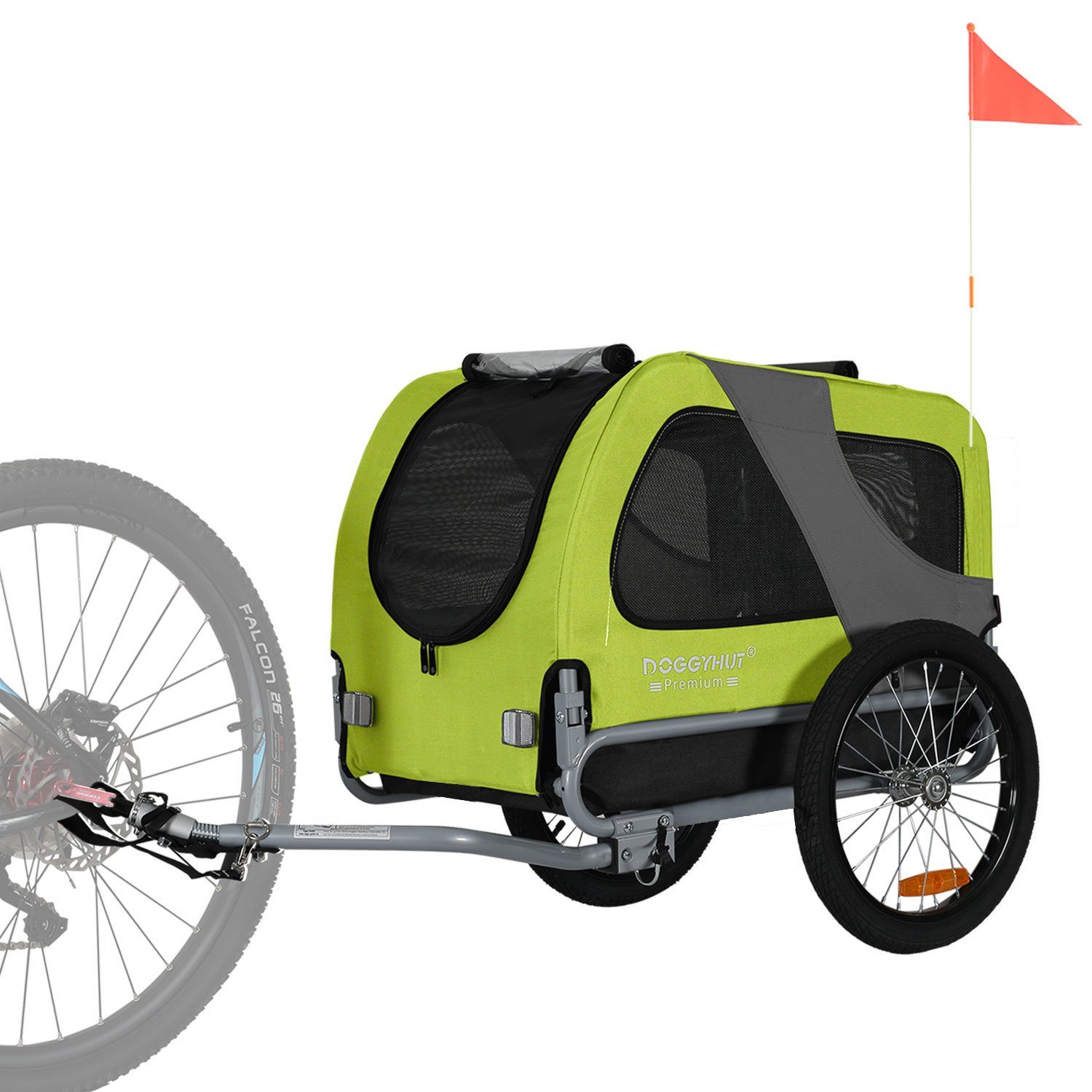 DoggyRide hondenfietskar Novel 20 Cabin Groen/Grijs | De Boer Dier & Ruiter