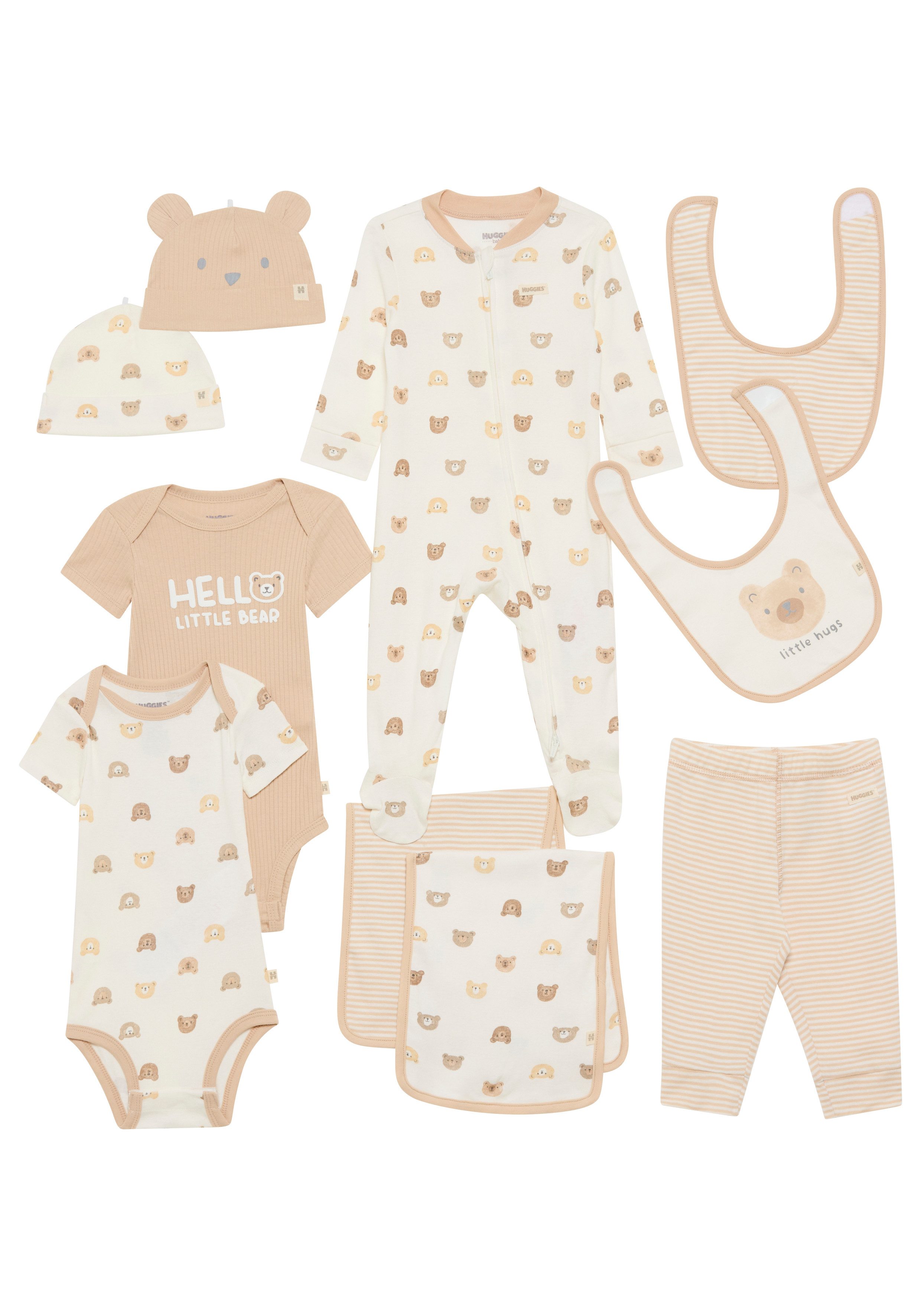HUGGIES babywear Neugeborenen-Geschenkset HGHN 10PC GIFT BOX SET (Set, 10-tlg) mit Bärchenmotiven