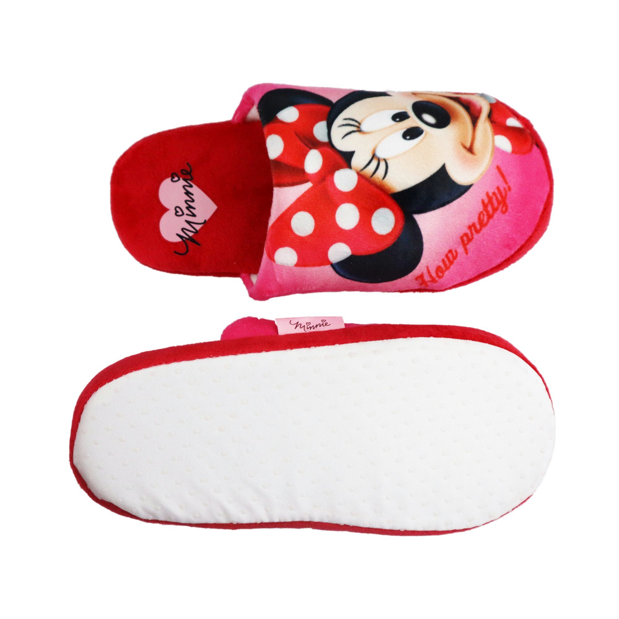 Disney Disney Minnie Maus Kinder Mädchen Hausschuhe Slipper Pantoffel Gr. 28 bis 35